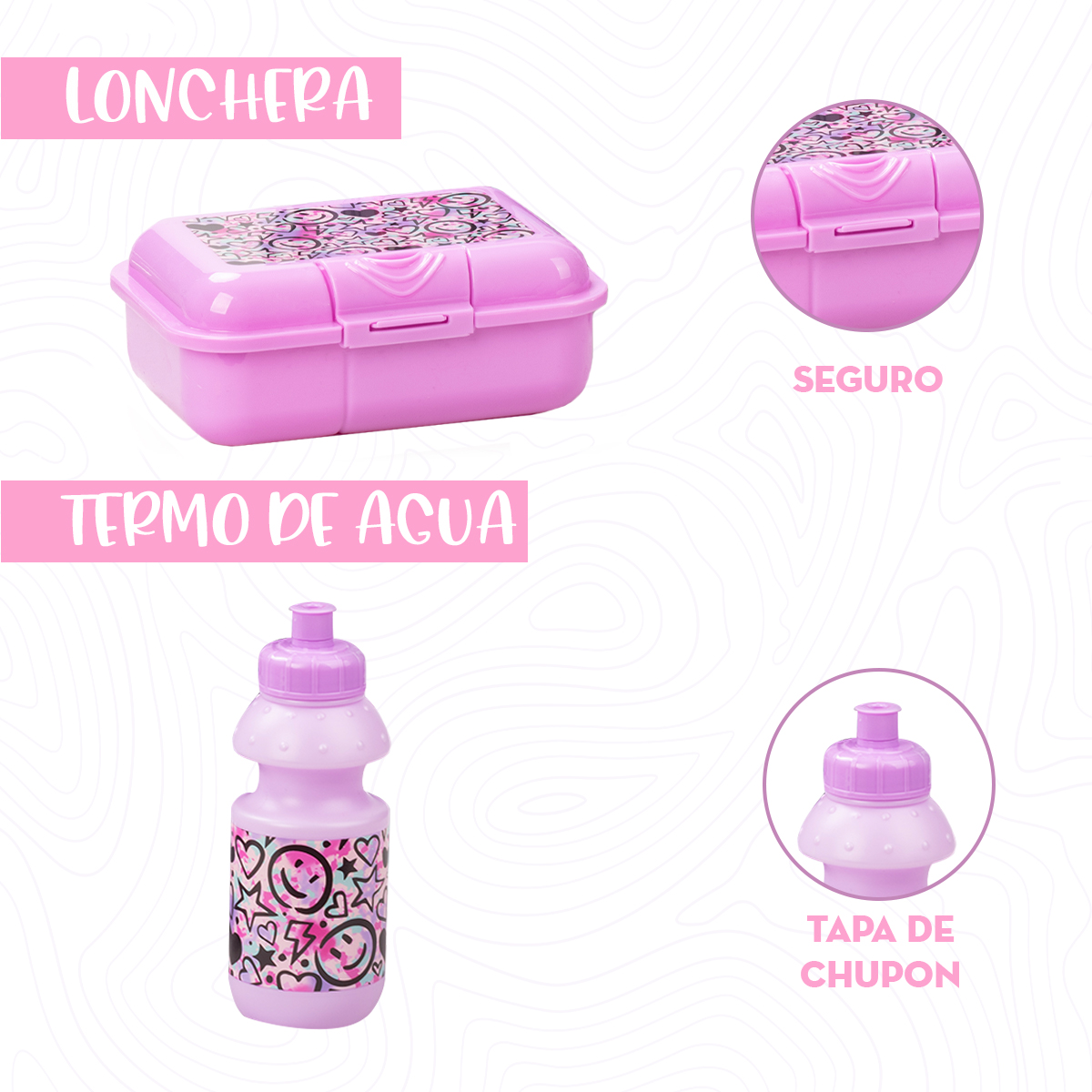 Foto 4 pulgar | Set De Mochila Escolar Con Rueditas Mima2 Smile 5 Piezas