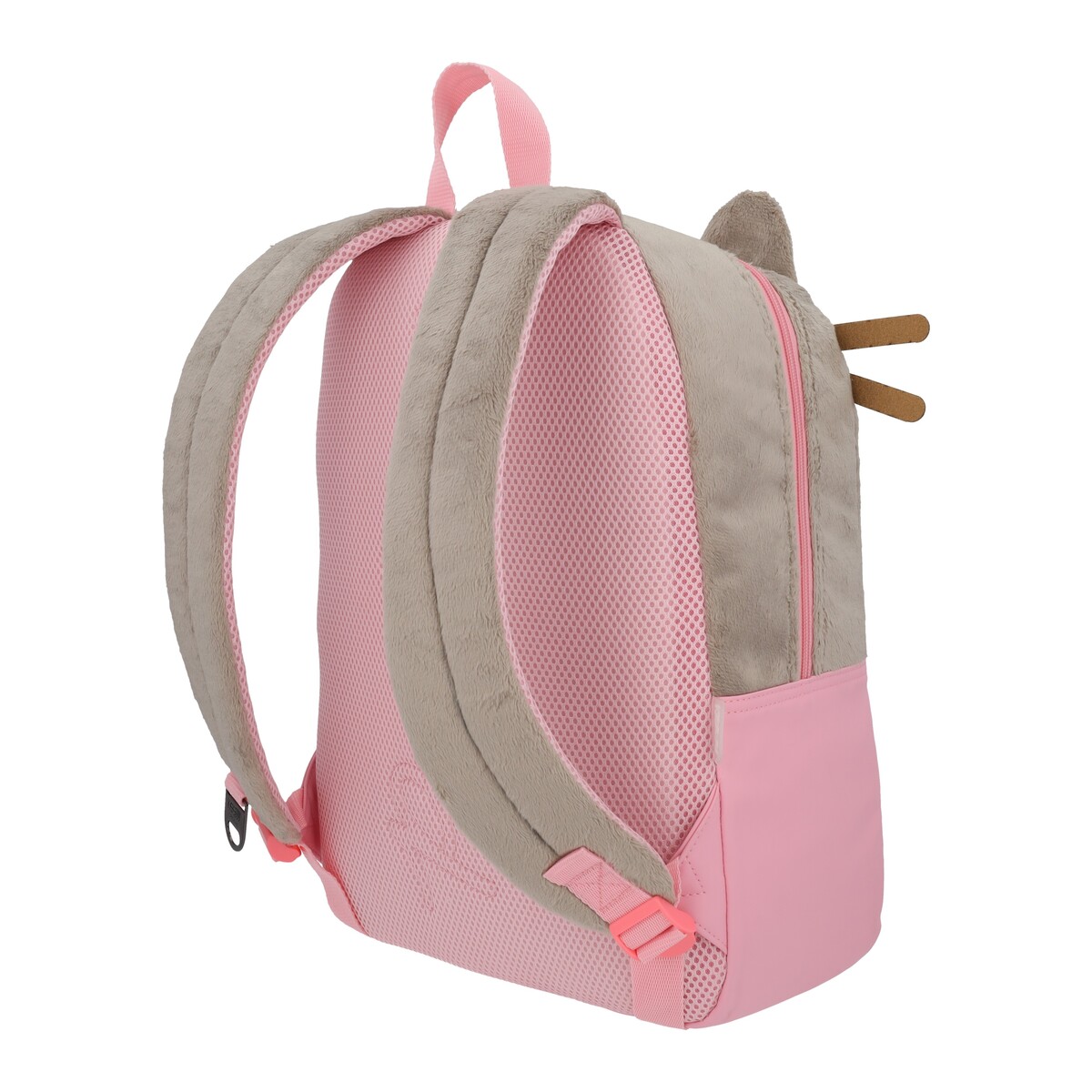 Foto 7 pulgar | Mochila Escolar Gato Pusheen The Cat Gris Rosa Corazon Backpack