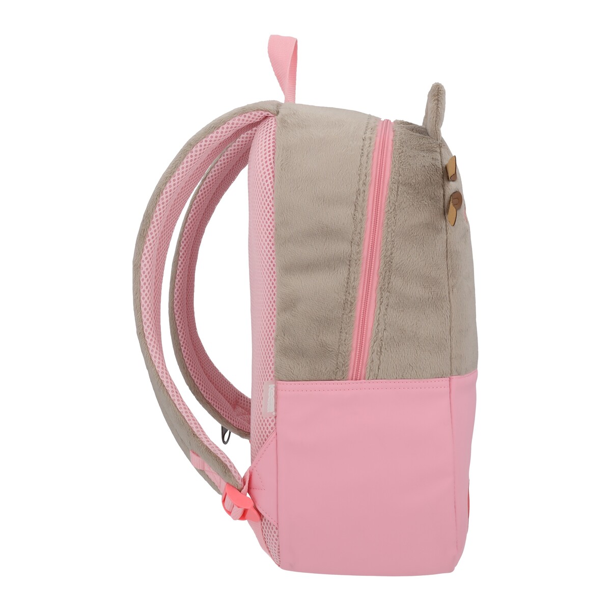 Foto 8 pulgar | Mochila Escolar Gato Pusheen The Cat Gris Rosa Corazon Backpack