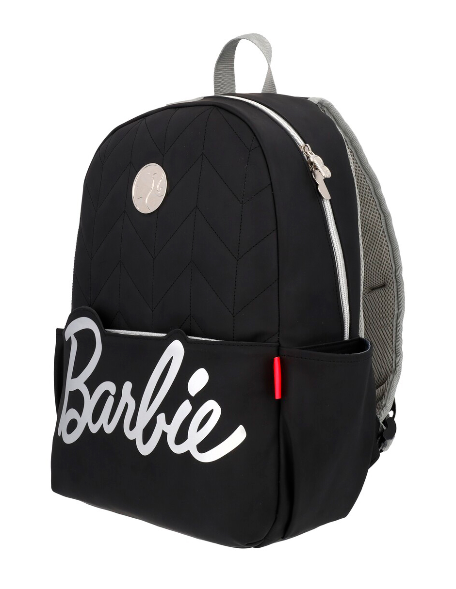 Foto 9 pulgar | Mochila Juvenil Escolar Barbie Negra Backpack