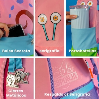 Foto 6 | Mochila Escolar Bob Esponja Gary Edición Limitada