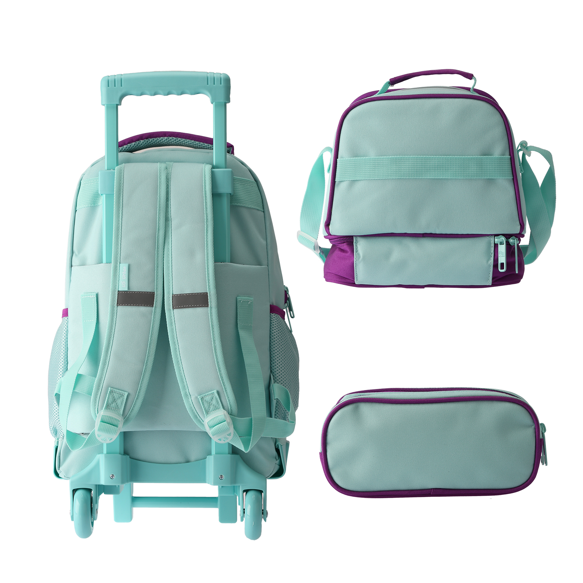 Foto 2 | Set Mochila Escolar Carrito Con Lonchera Y Lapicera 3 Piezas
