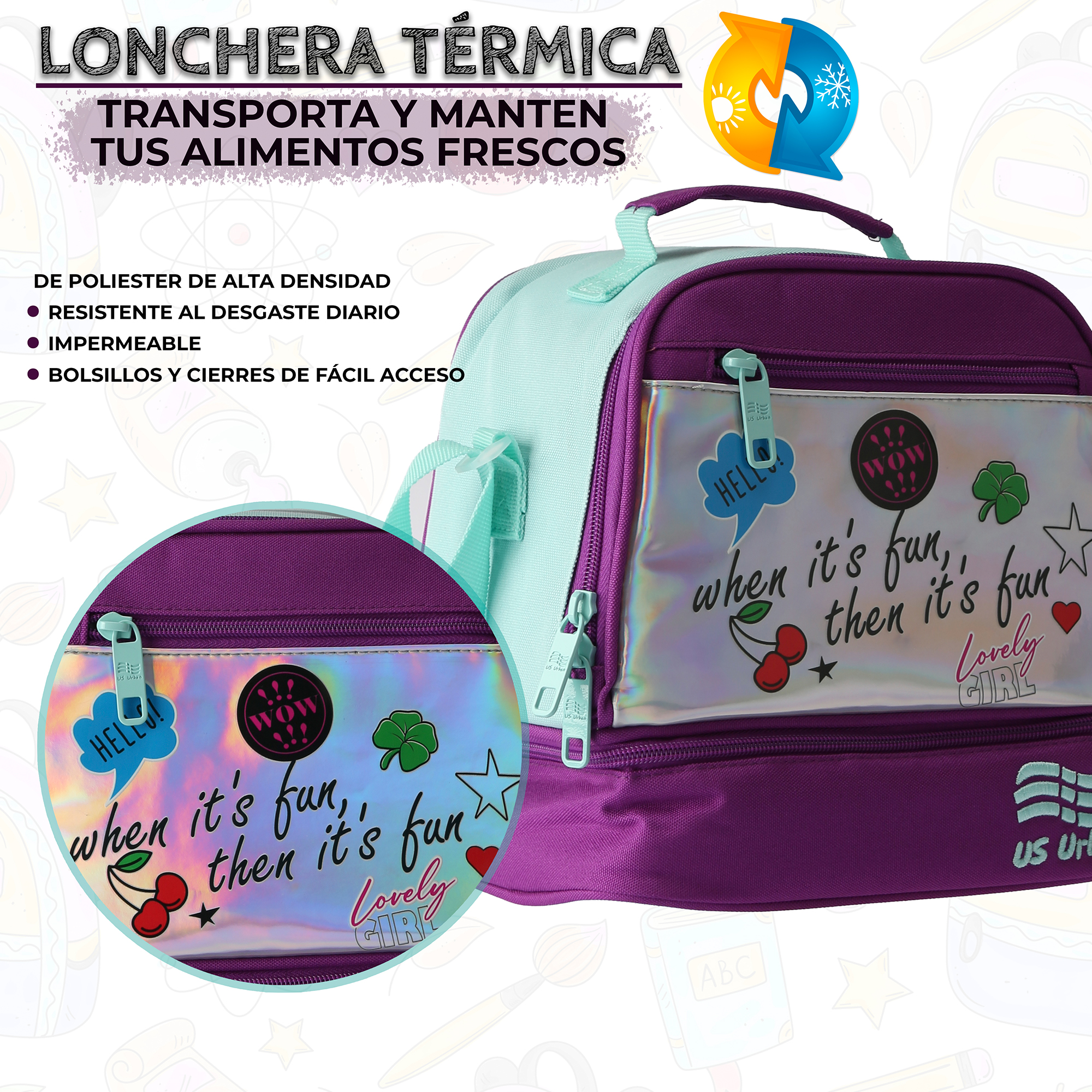 Foto 7 pulgar | Set Mochila Escolar Carrito Con Lonchera Y Lapicera 3 Piezas