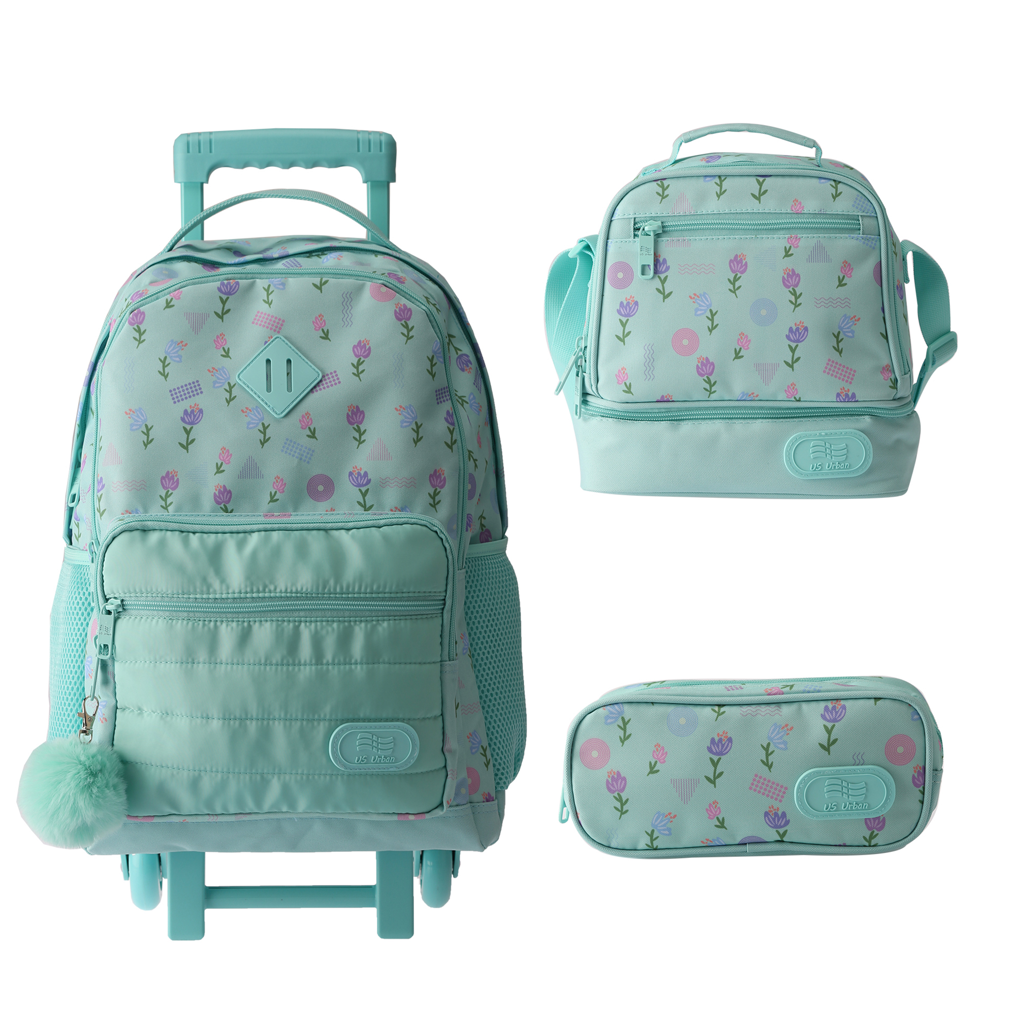 Foto 1 | Set Mochila Escolar Carrito Con Lonchera Y Lapicera 3 Piezas