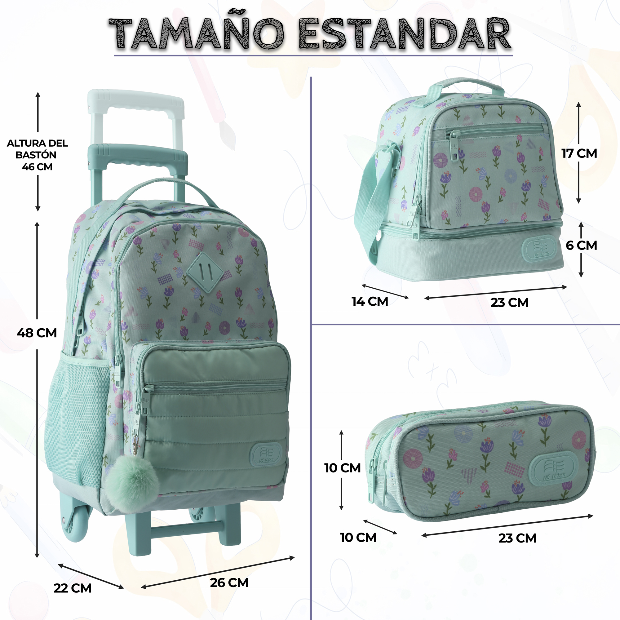 Foto 5 pulgar | Set Mochila Escolar Carrito Con Lonchera Y Lapicera 3 Piezas