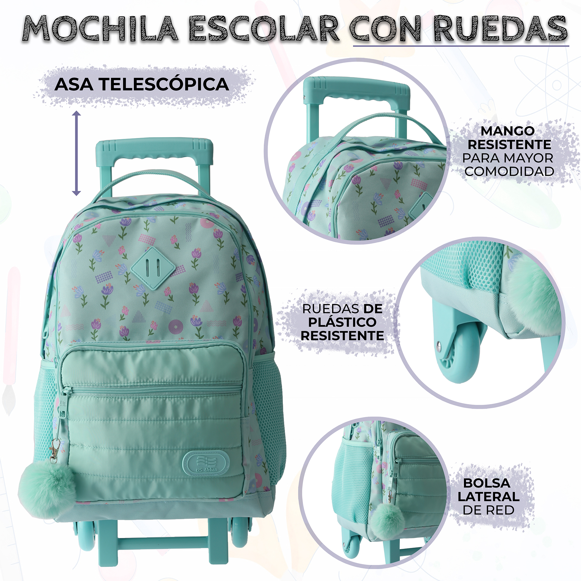 Foto 6 pulgar | Set Mochila Escolar Carrito Con Lonchera Y Lapicera 3 Piezas
