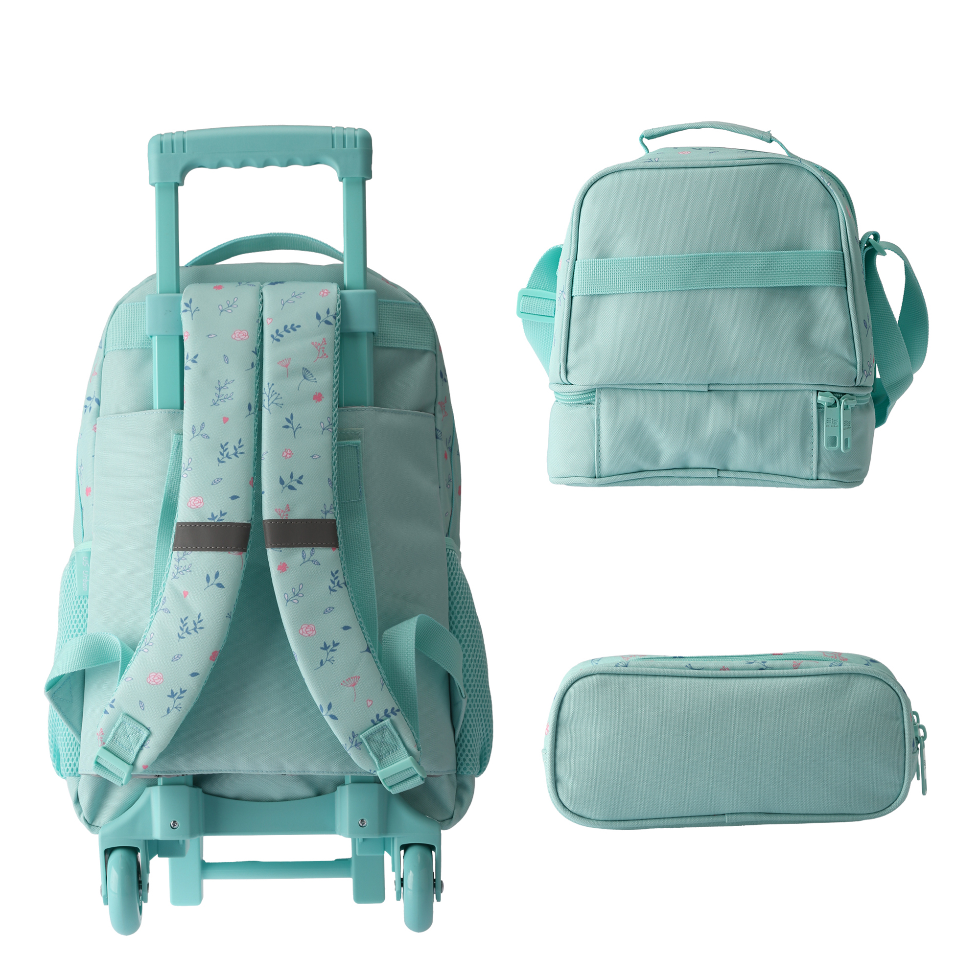 Foto 2 | Set Mochila Escolar Carrito Con Lonchera Y Lapicera 3 Piezas