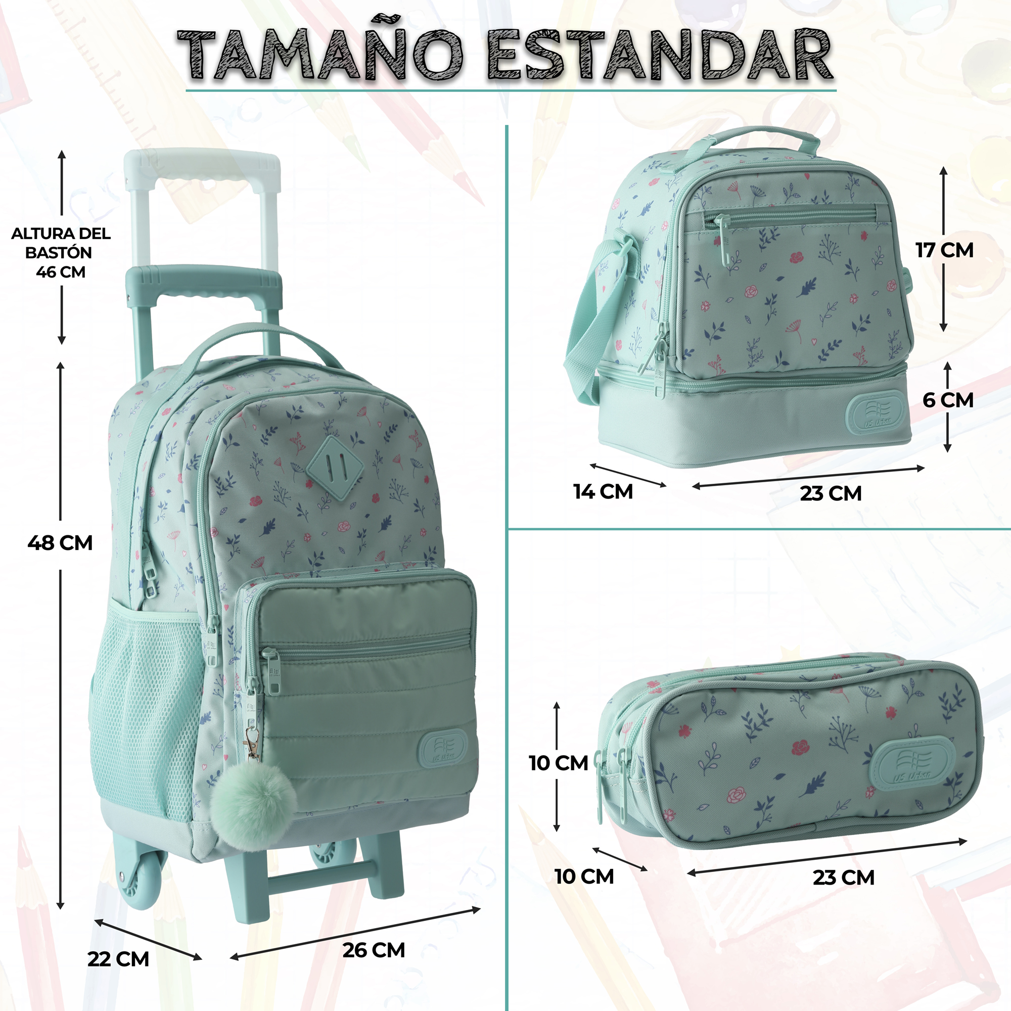 Foto 5 pulgar | Set Mochila Escolar Carrito Con Lonchera Y Lapicera 3 Piezas