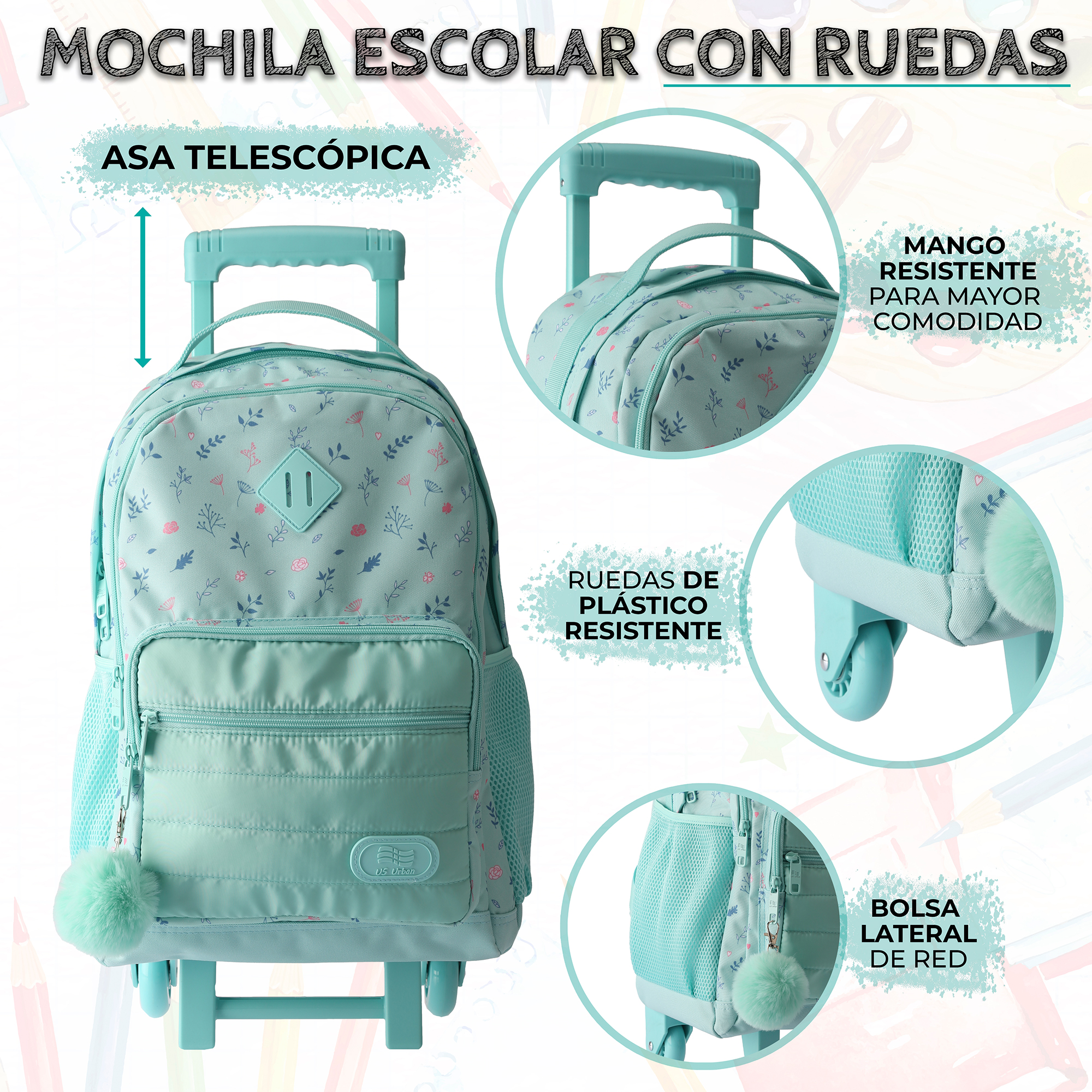 Foto 6 pulgar | Set Mochila Escolar Carrito Con Lonchera Y Lapicera 3 Piezas