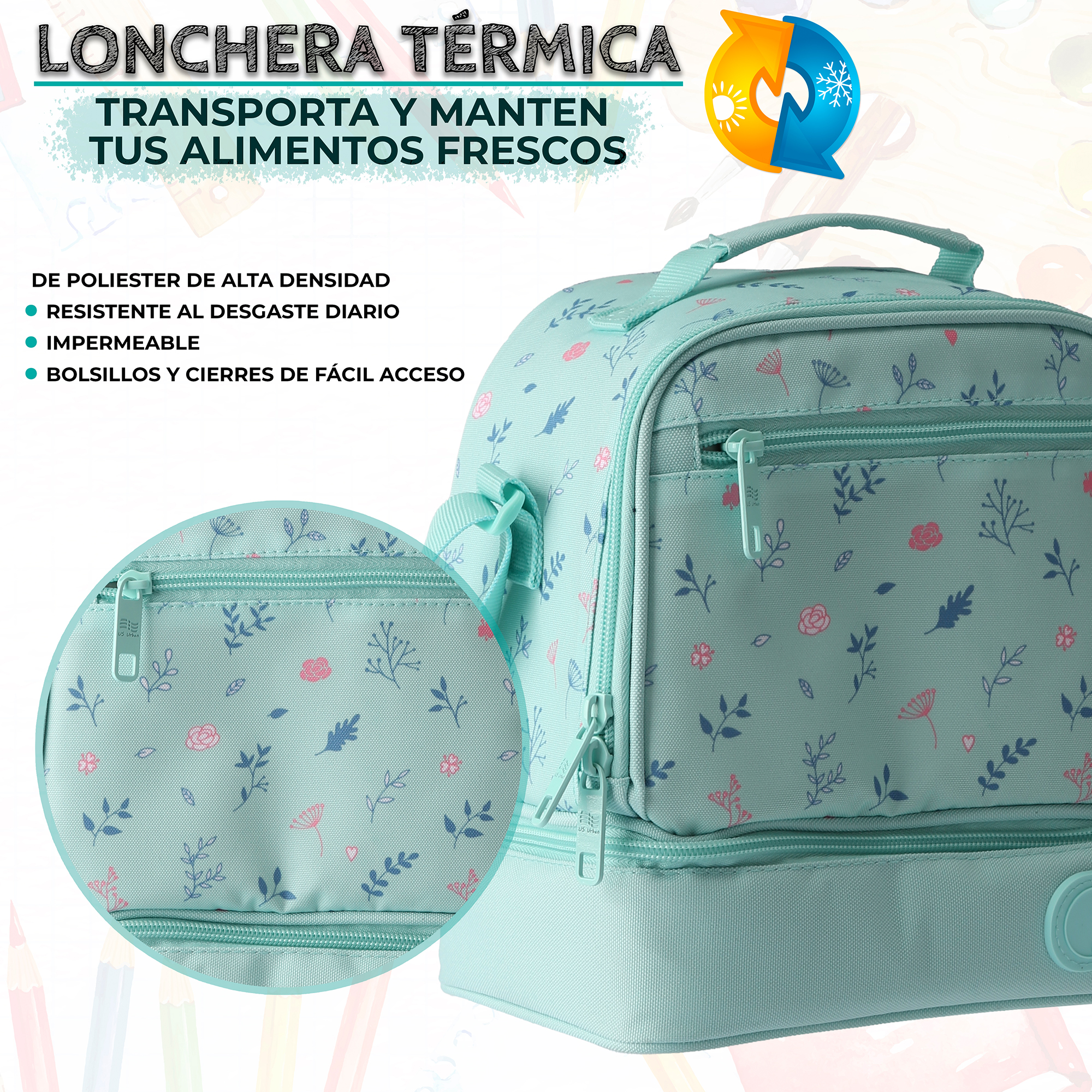 Foto 7 pulgar | Set Mochila Escolar Carrito Con Lonchera Y Lapicera 3 Piezas