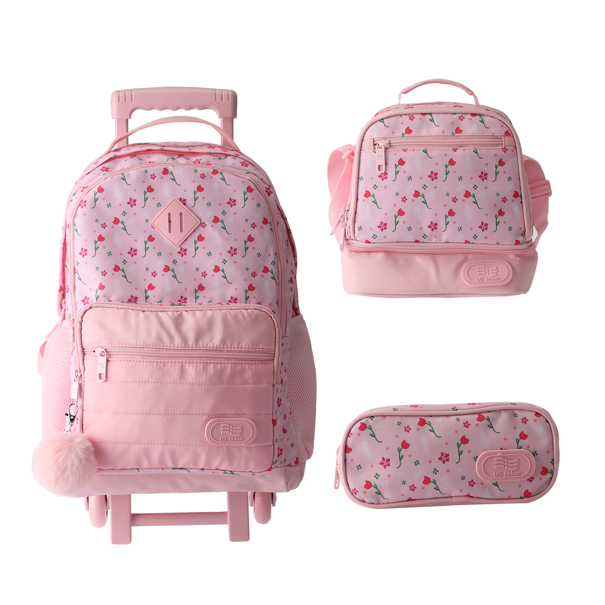 Foto 1 | Set Mochila Escolar Carrito Con Lonchera Y Lapicera 3 Piezas