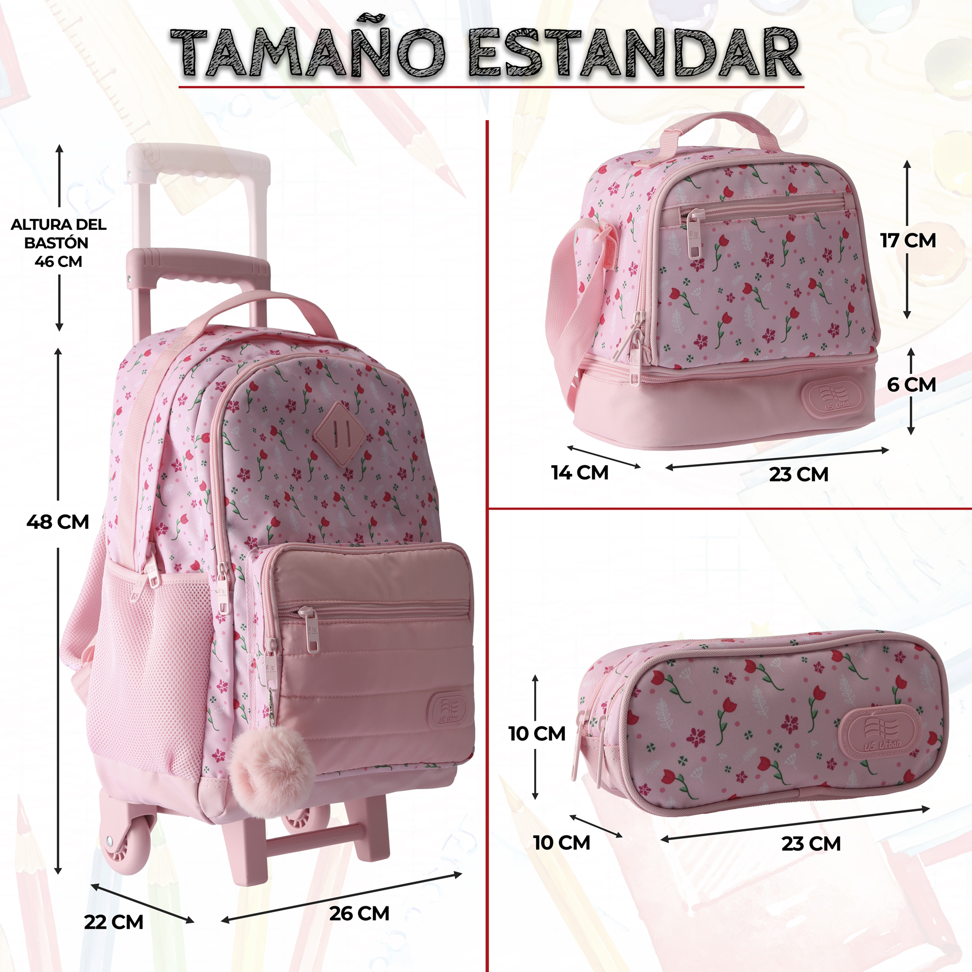 Foto 5 pulgar | Set Mochila Escolar Carrito Con Lonchera Y Lapicera 3 Piezas