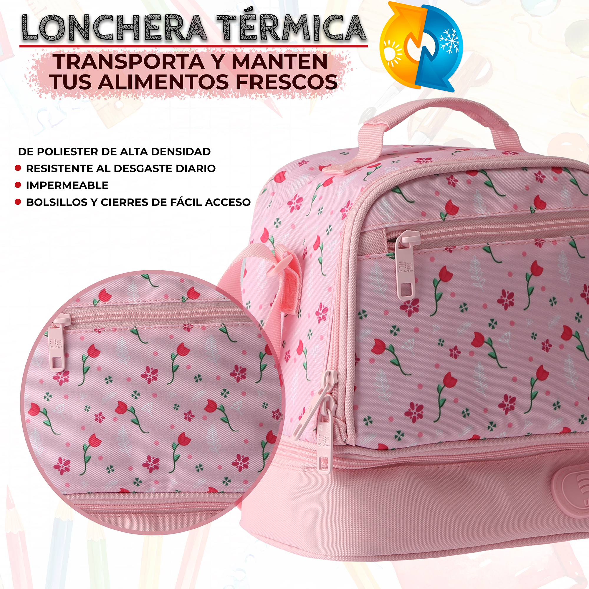 Foto 7 pulgar | Set Mochila Escolar Carrito Con Lonchera Y Lapicera 3 Piezas