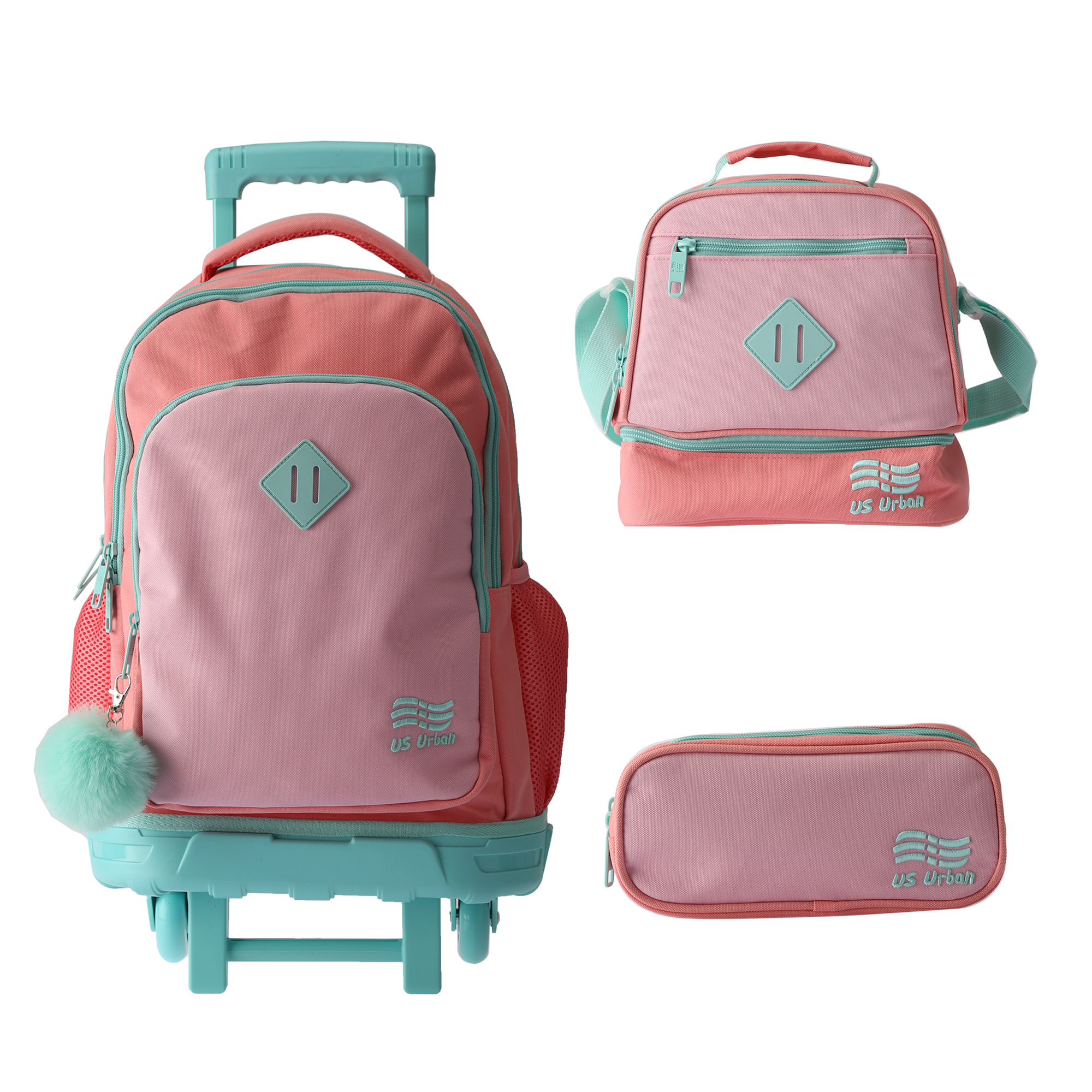 Foto 1 | Set Mochila Escolar Carrito Con Lonchera Y Lapicera 3 Piezas