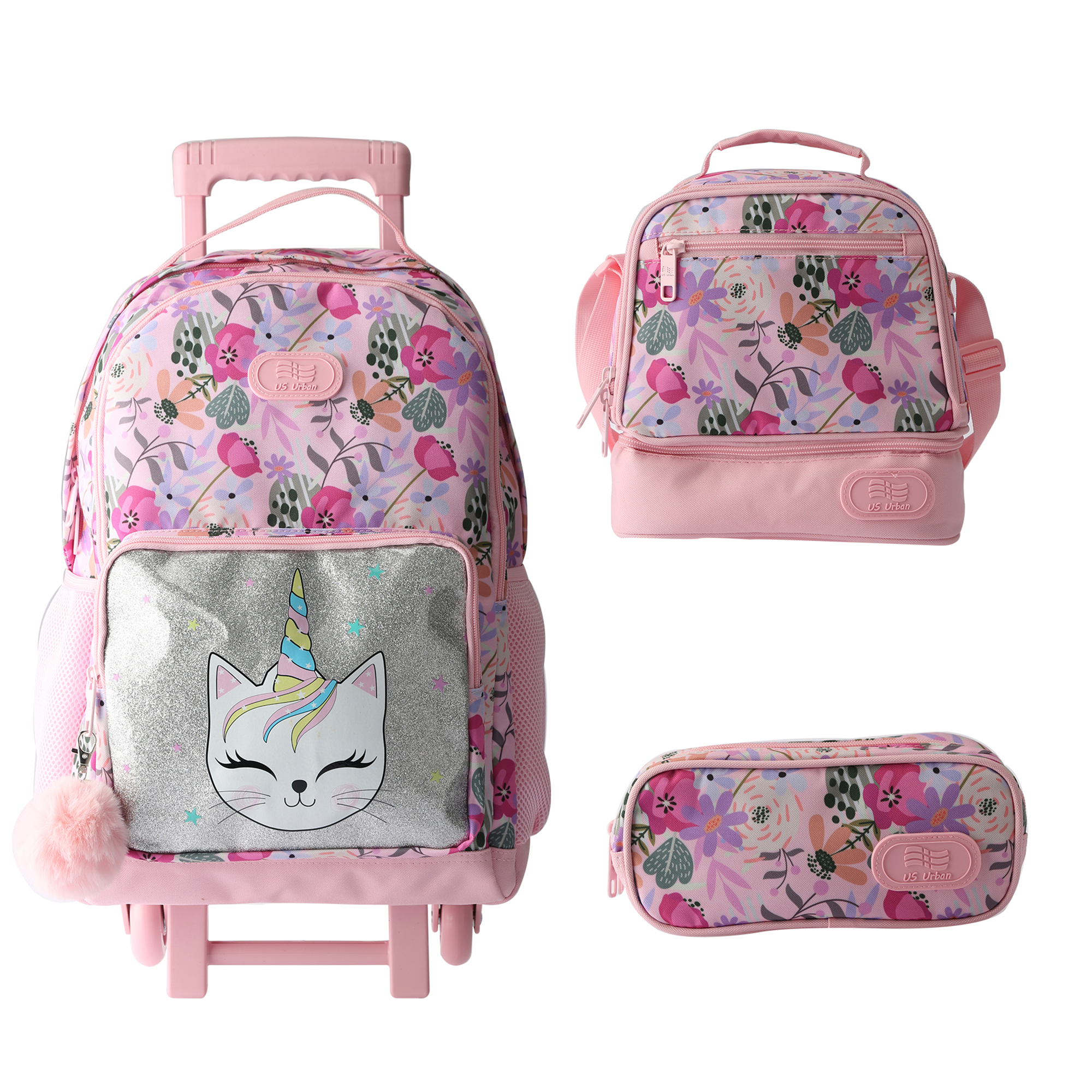 Foto 1 | Set Mochila Escolar Carrito Con Lonchera Y Lapicera 3 Piezas