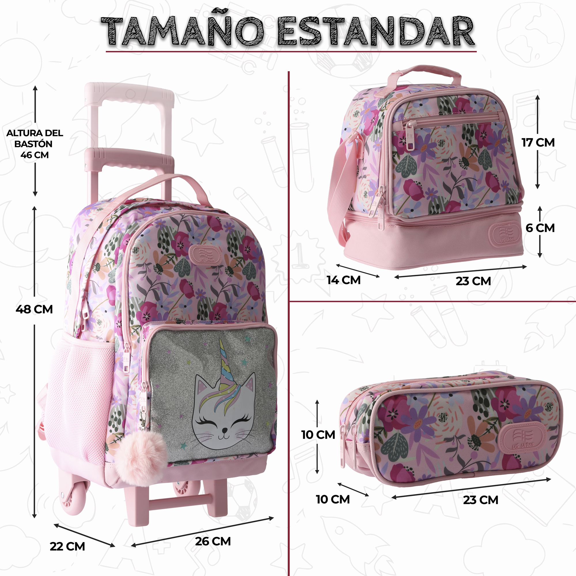 Foto 5 pulgar | Set Mochila Escolar Carrito Con Lonchera Y Lapicera 3 Piezas