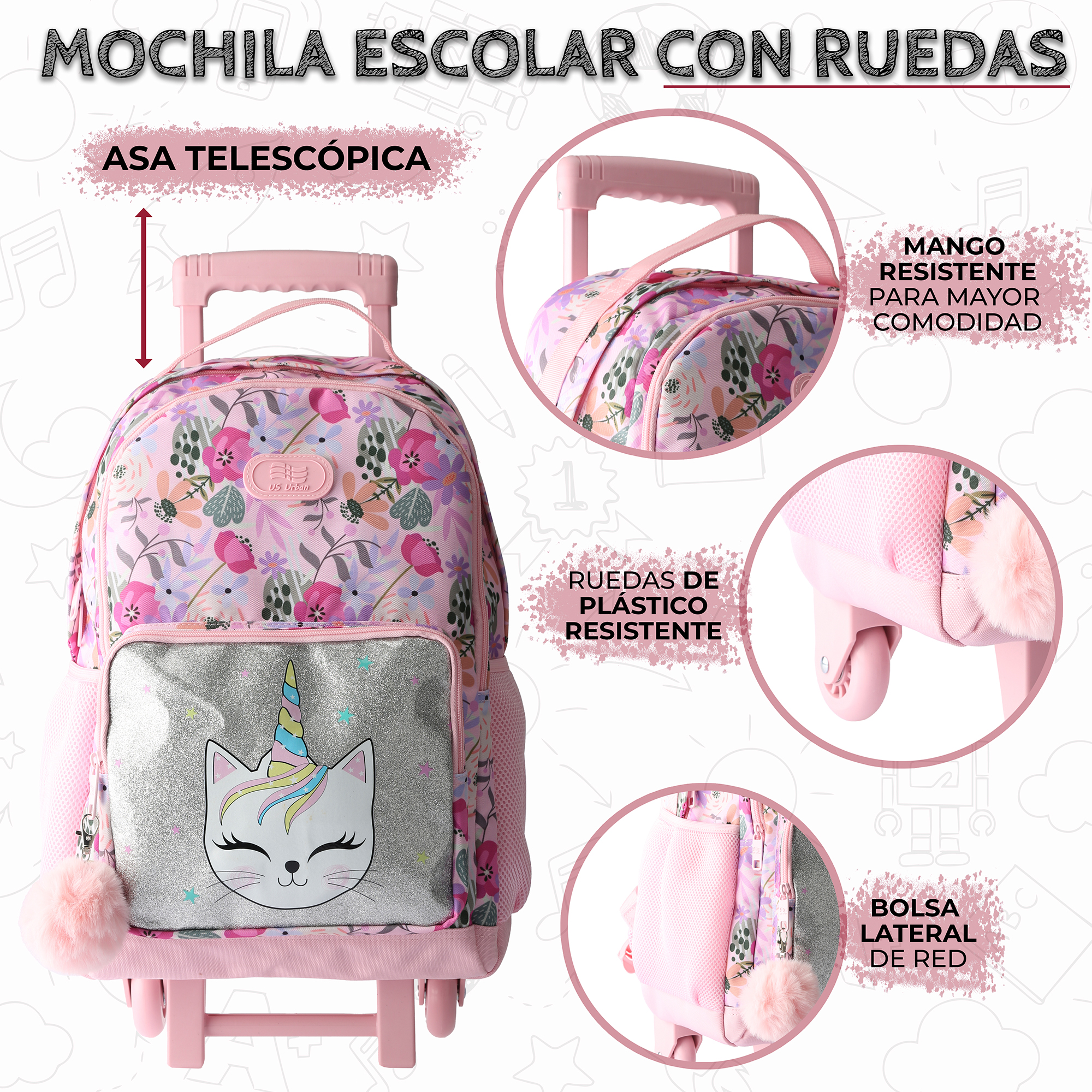 Foto 6 pulgar | Set Mochila Escolar Carrito Con Lonchera Y Lapicera 3 Piezas