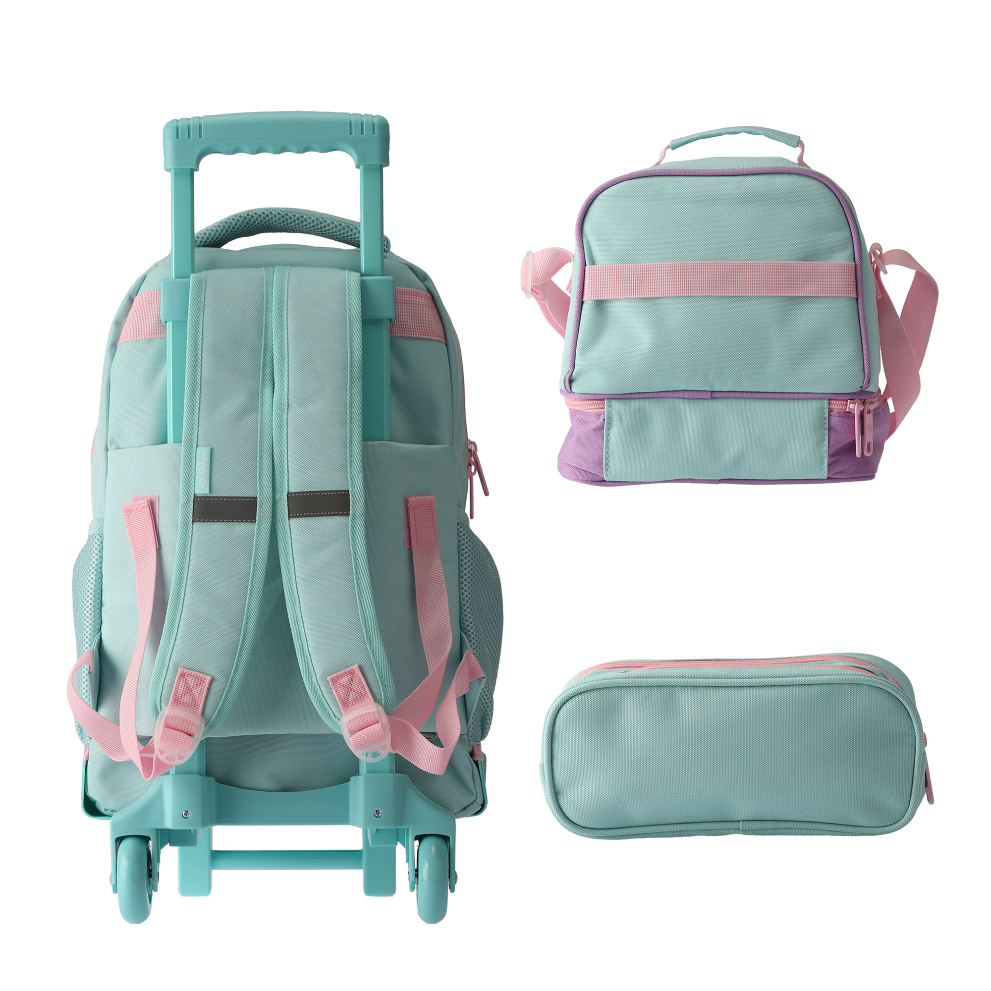 Foto 2 | Set Mochila Escolar Carrito Con Lonchera Y Lapicera 3 Piezas