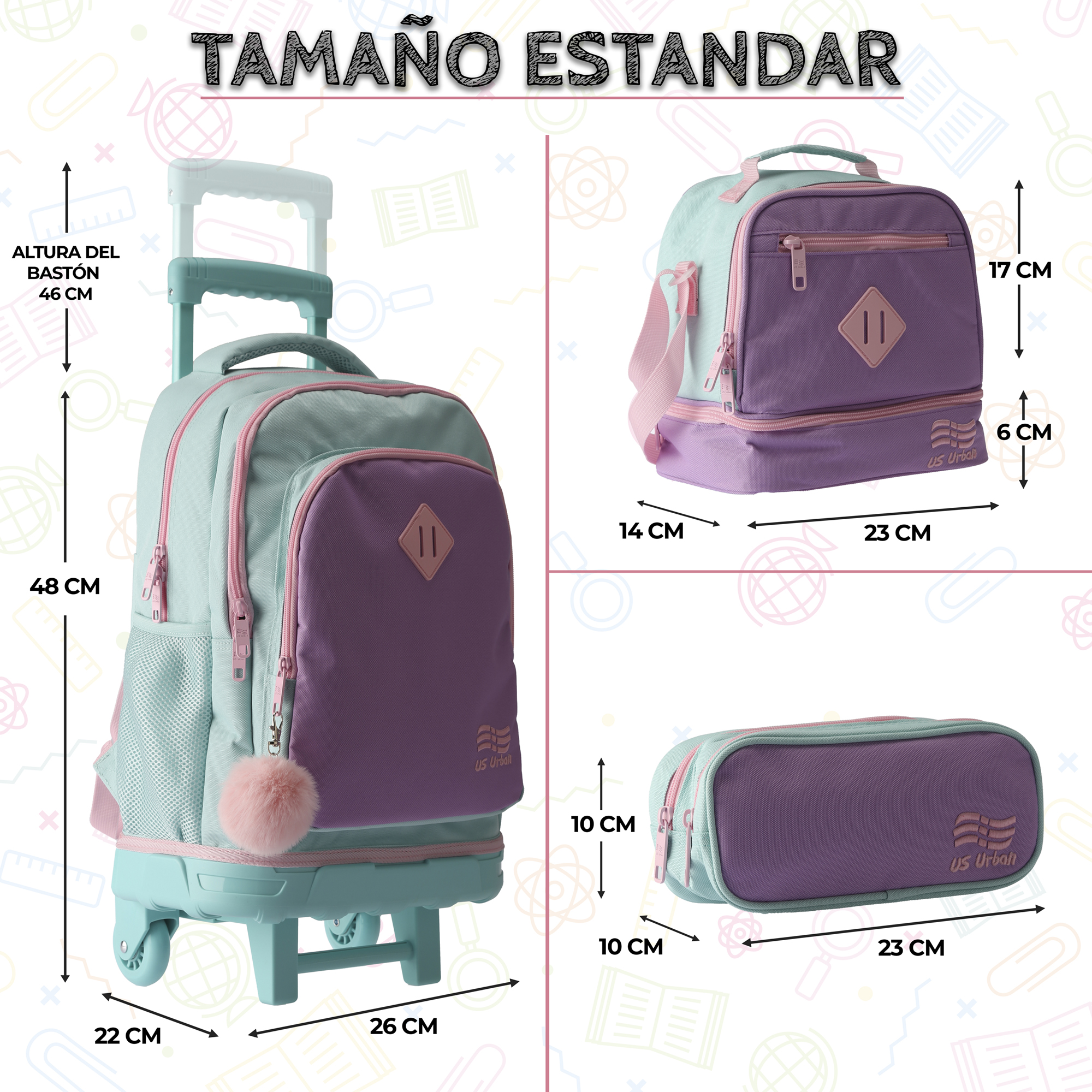 Foto 5 pulgar | Set Mochila Escolar Carrito Con Lonchera Y Lapicera 3 Piezas