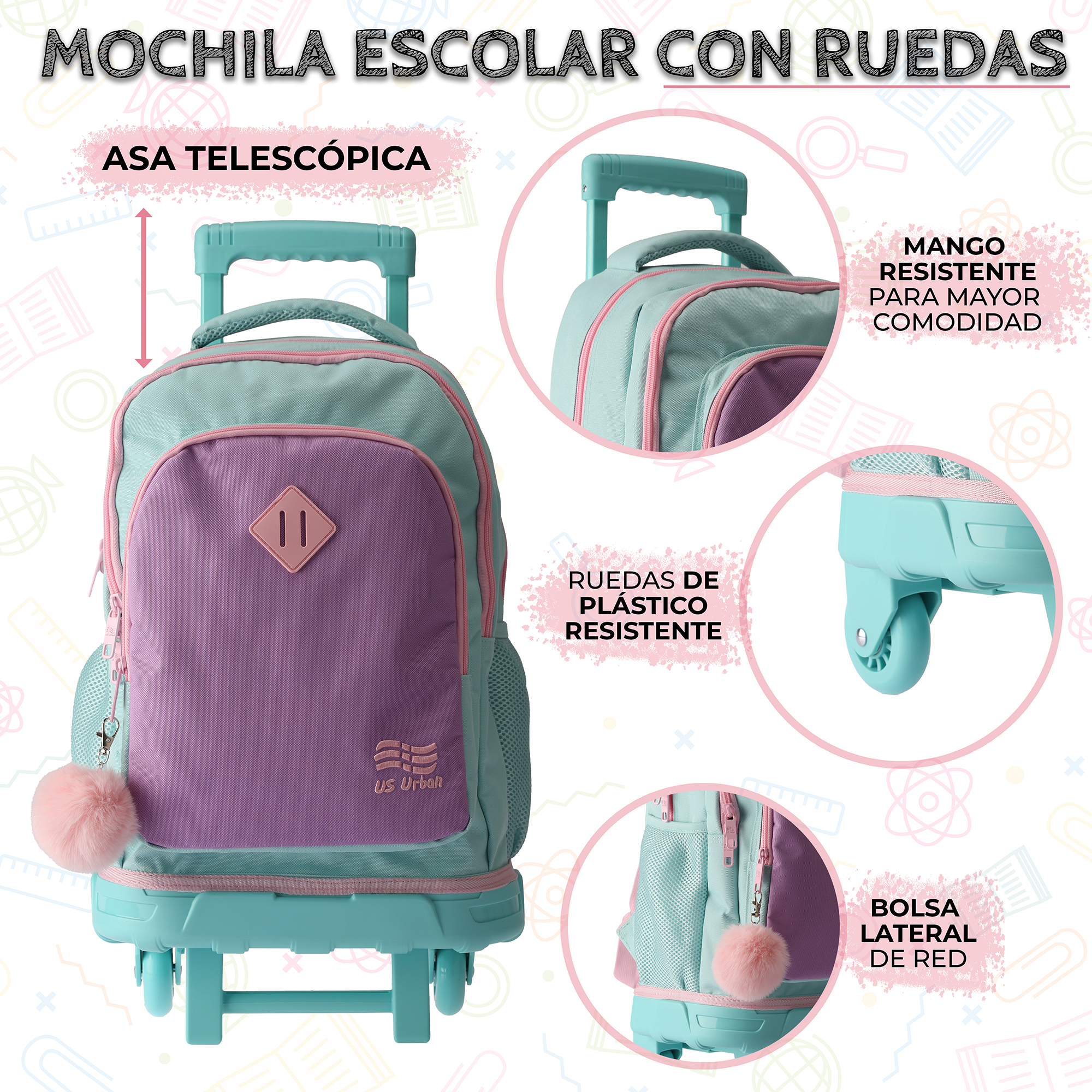 Foto 6 pulgar | Set Mochila Escolar Carrito Con Lonchera Y Lapicera 3 Piezas