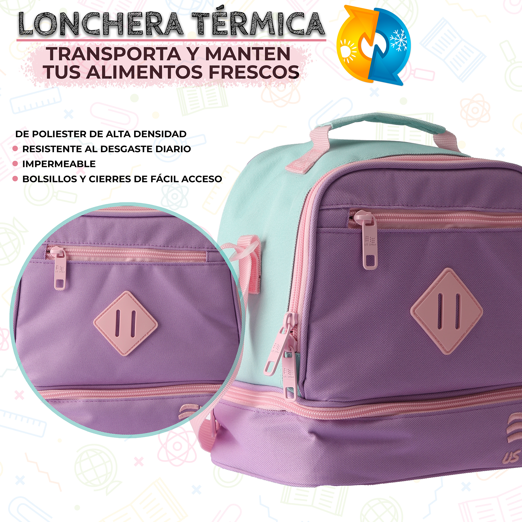 Foto 7 pulgar | Set Mochila Escolar Carrito Con Lonchera Y Lapicera 3 Piezas