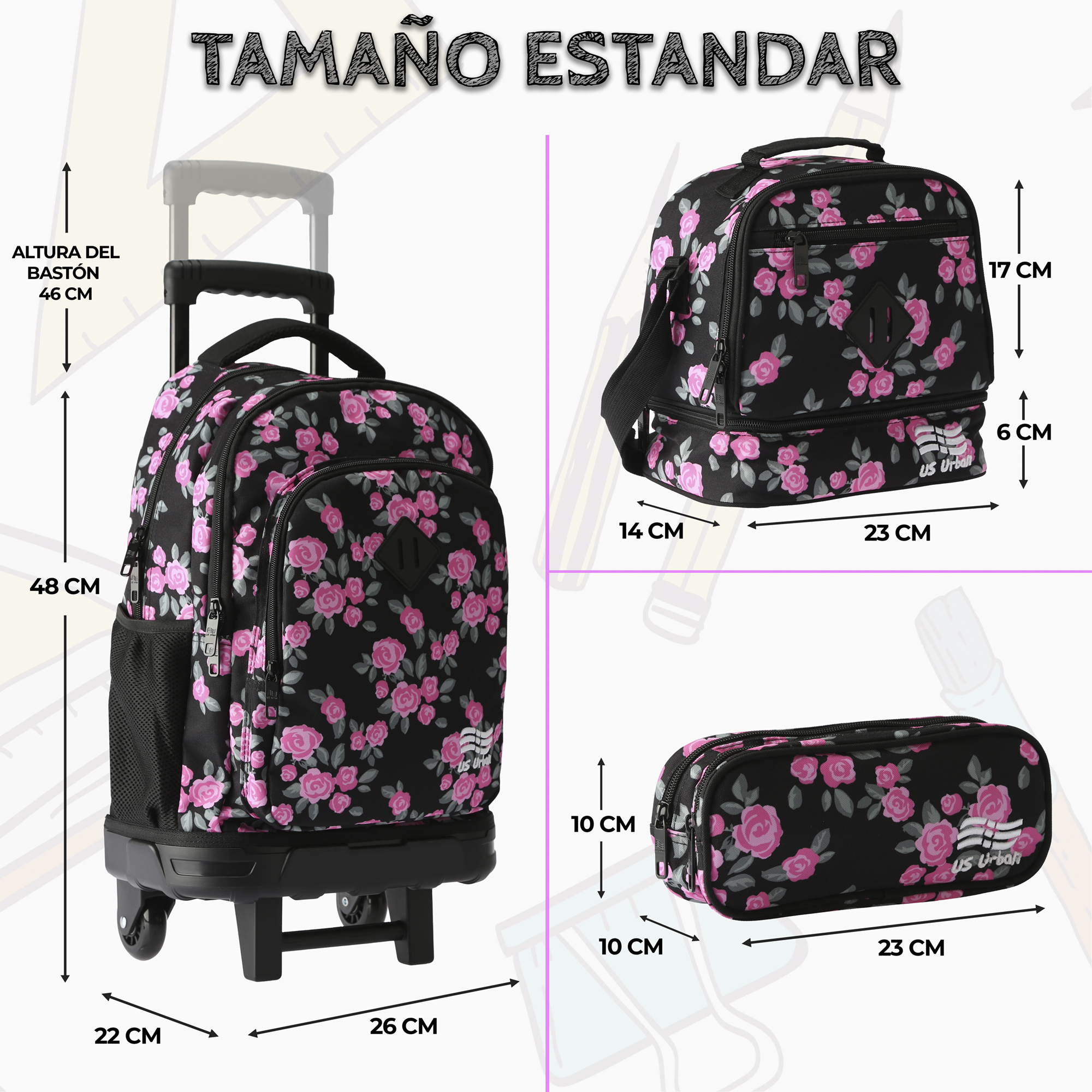 Foto 5 pulgar | Set Mochila Escolar Carrito Con Lonchera Y Lapicera 3 Piezas