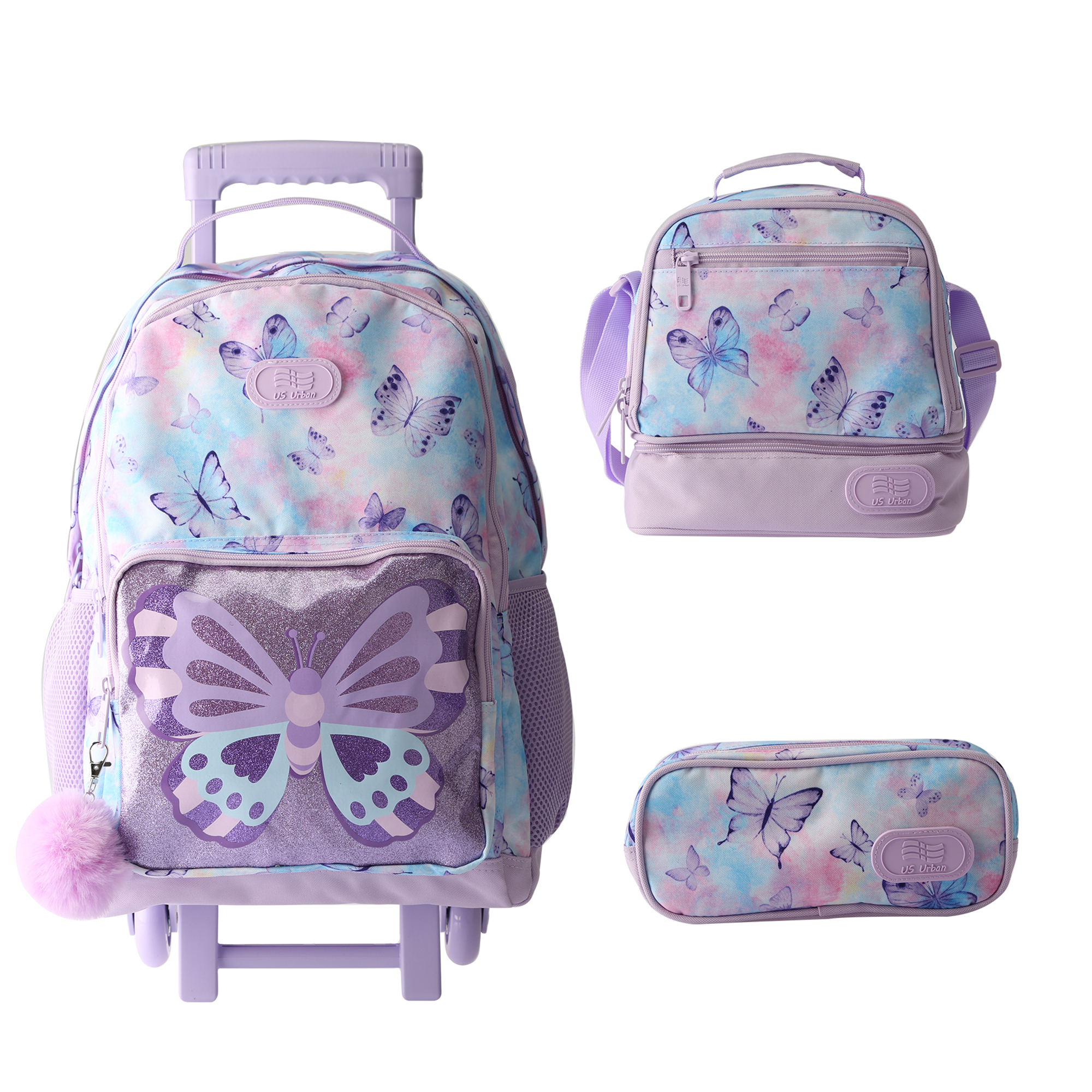 Foto 1 | Set Mochila Escolar Carrito Con Lonchera Y Lapicera 3 Piezas