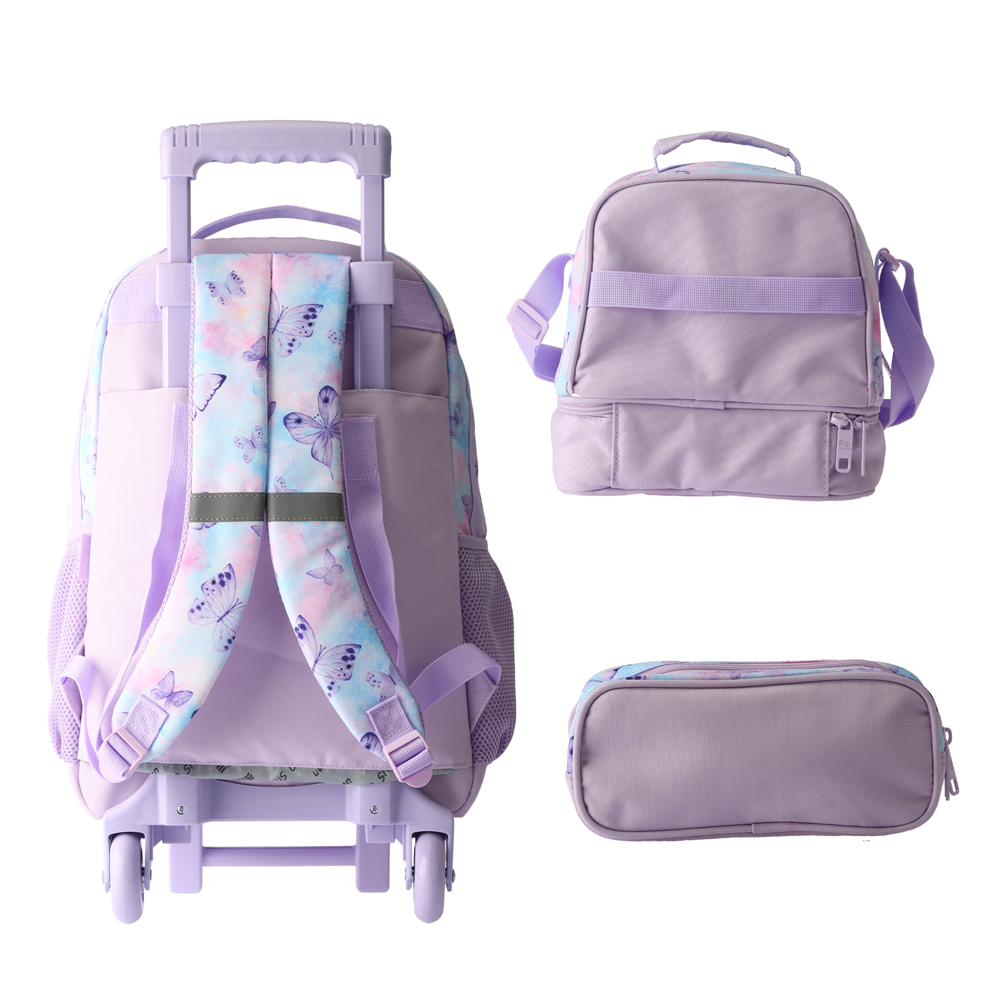 Foto 2 | Set Mochila Escolar Carrito Con Lonchera Y Lapicera 3 Piezas