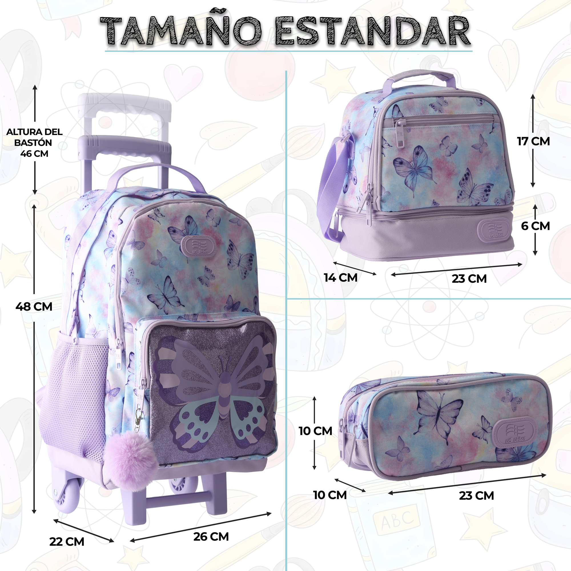 Foto 5 pulgar | Set Mochila Escolar Carrito Con Lonchera Y Lapicera 3 Piezas