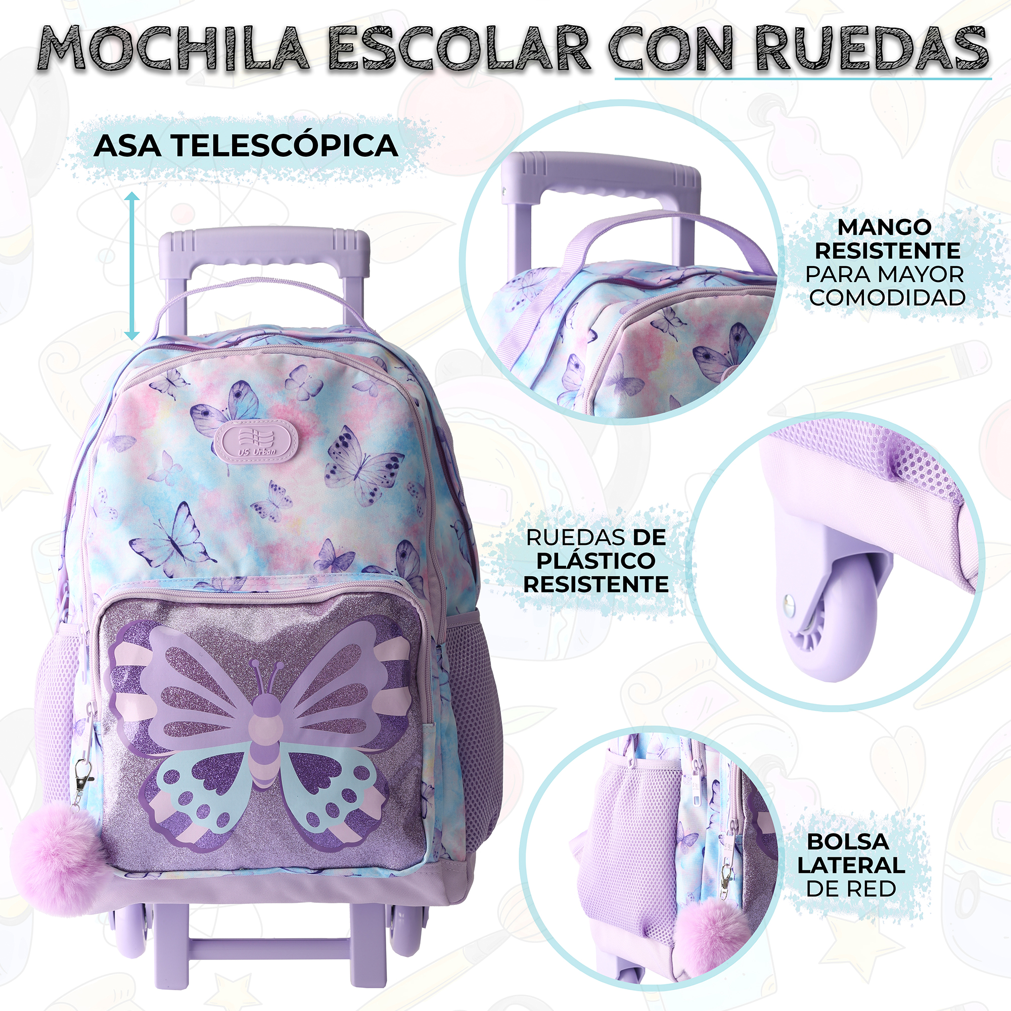 Foto 6 pulgar | Set Mochila Escolar Carrito Con Lonchera Y Lapicera 3 Piezas