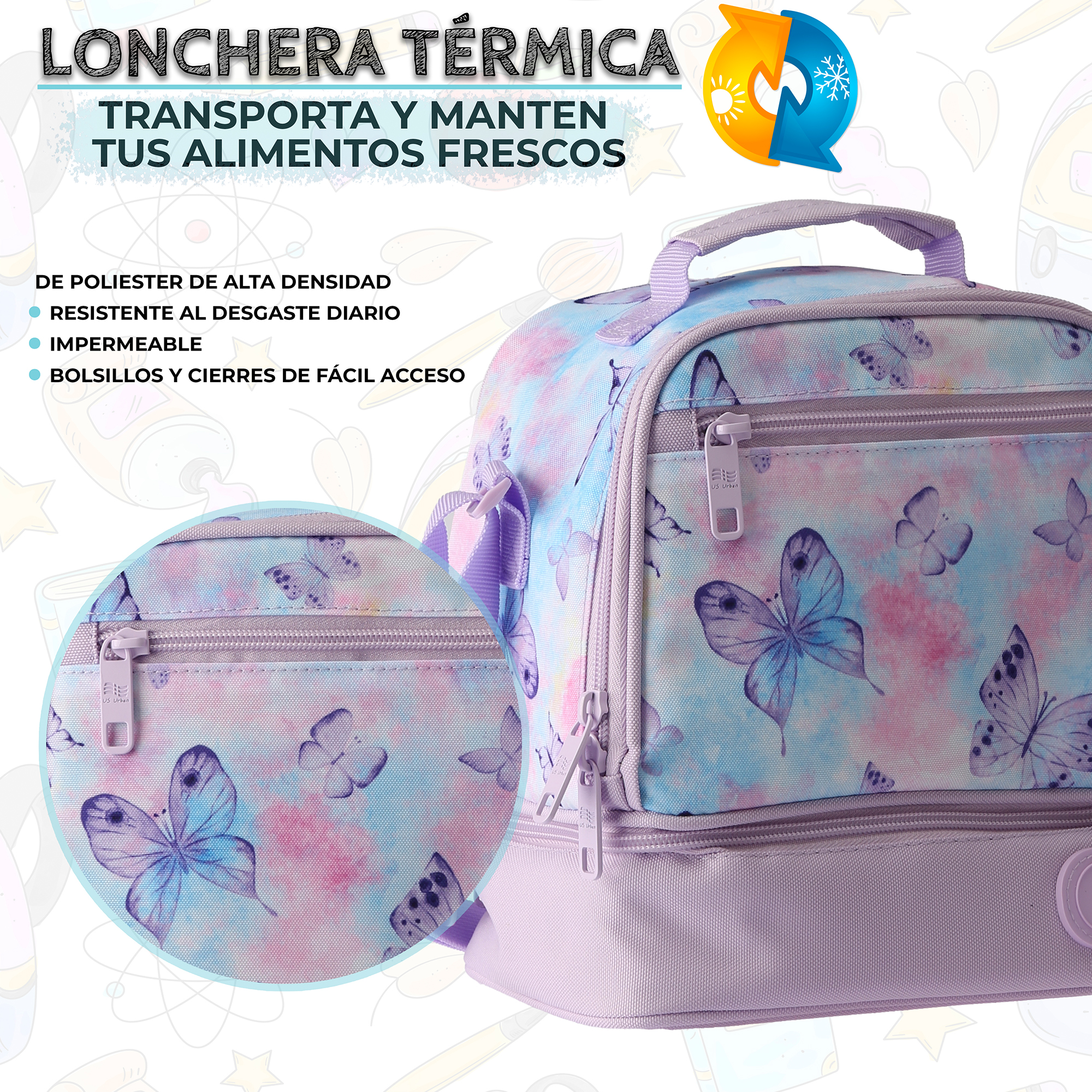 Foto 7 pulgar | Set Mochila Escolar Carrito Con Lonchera Y Lapicera 3 Piezas
