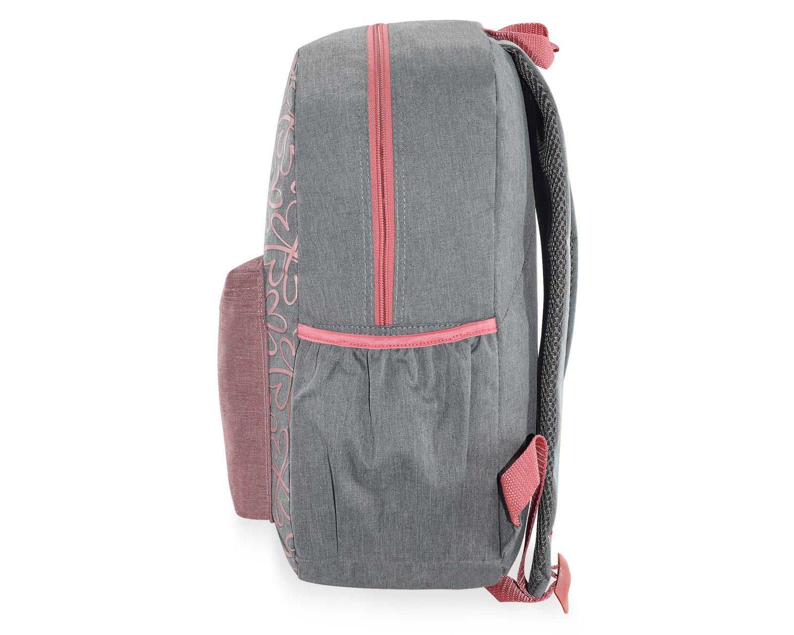 Foto 6 pulgar | Mochila Pink Label Flores Gris Rosa