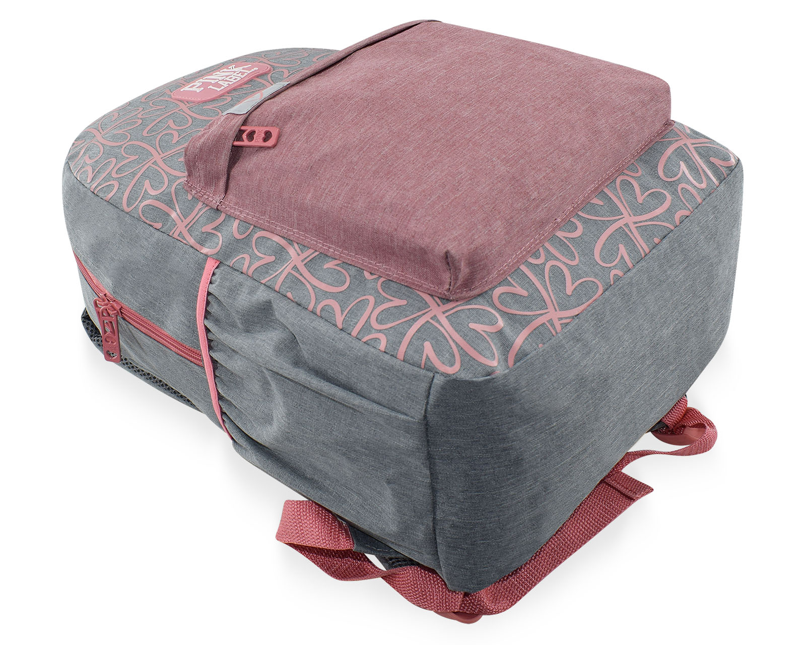 Foto 7 | Mochila Pink Label Flores Gris Rosa