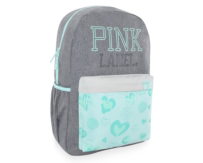 Foto 2 | Mochila Pink Label Corazones Gris Menta