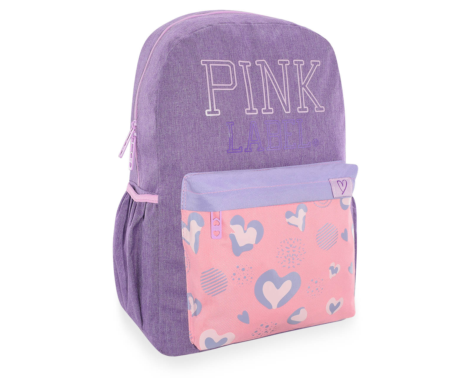 Foto 3 pulgar | Mochila Pink Label Corazones Violeta
