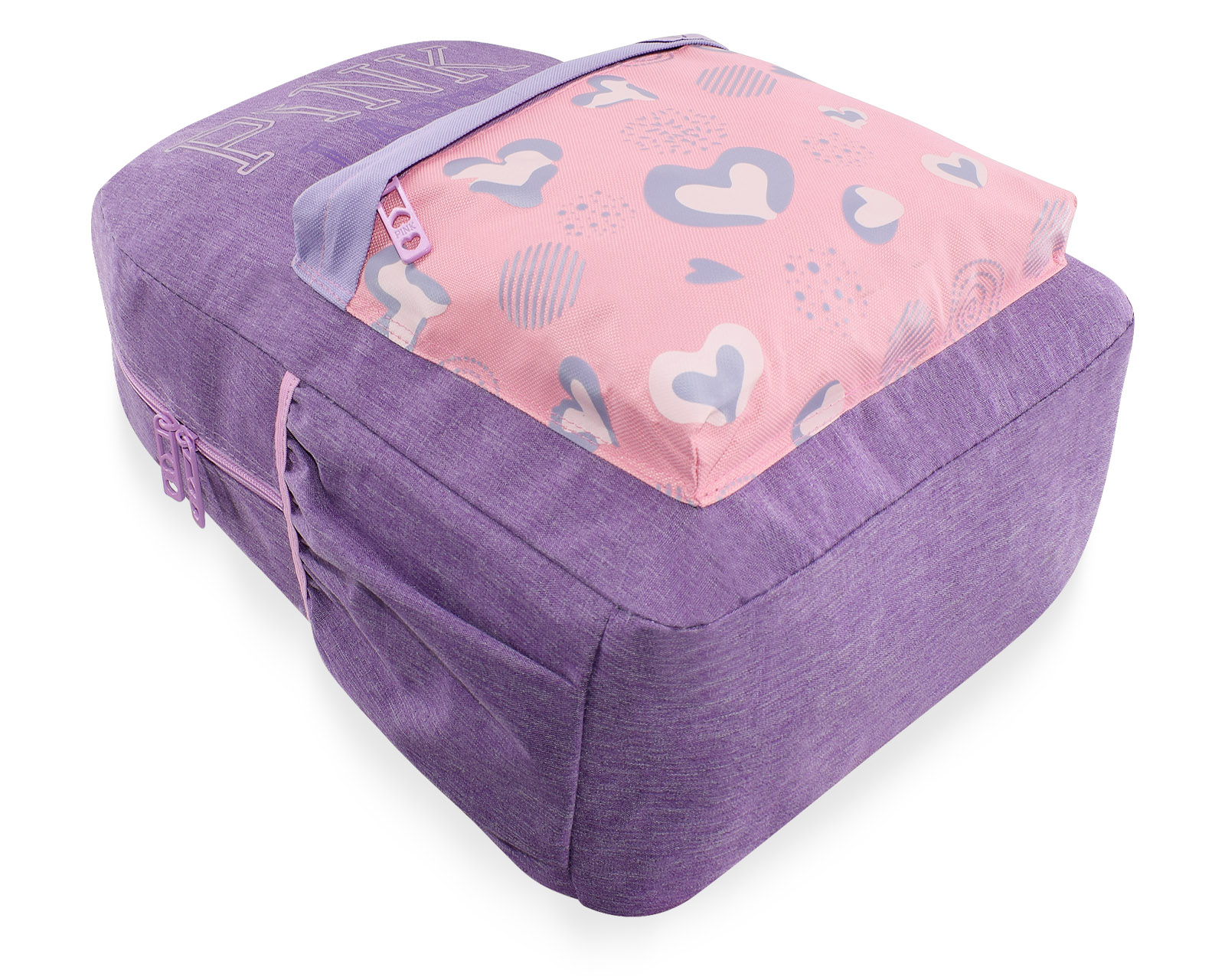 Foto 8 pulgar | Mochila Pink Label Corazones Violeta