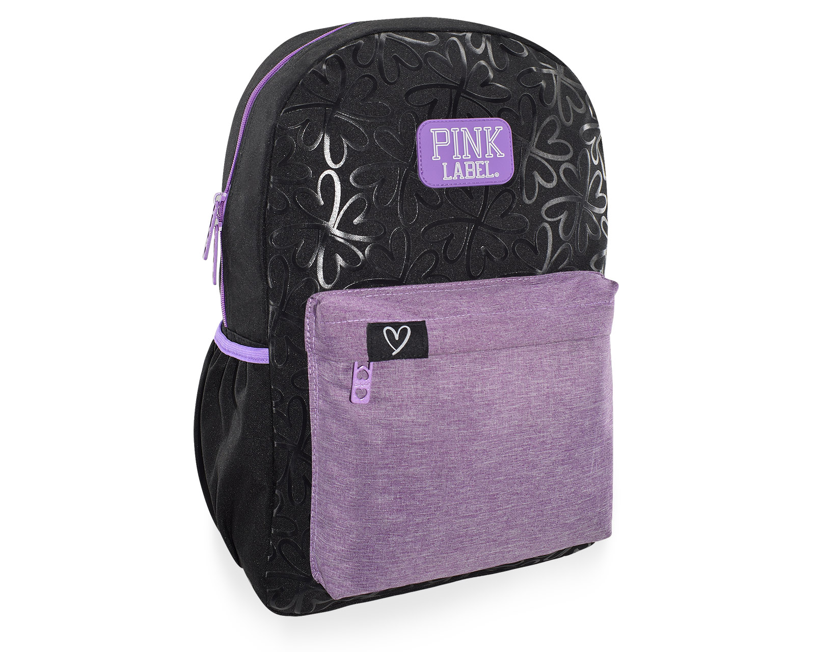 Foto 3 pulgar | Mochila Pink Label Flores Negro Purpura