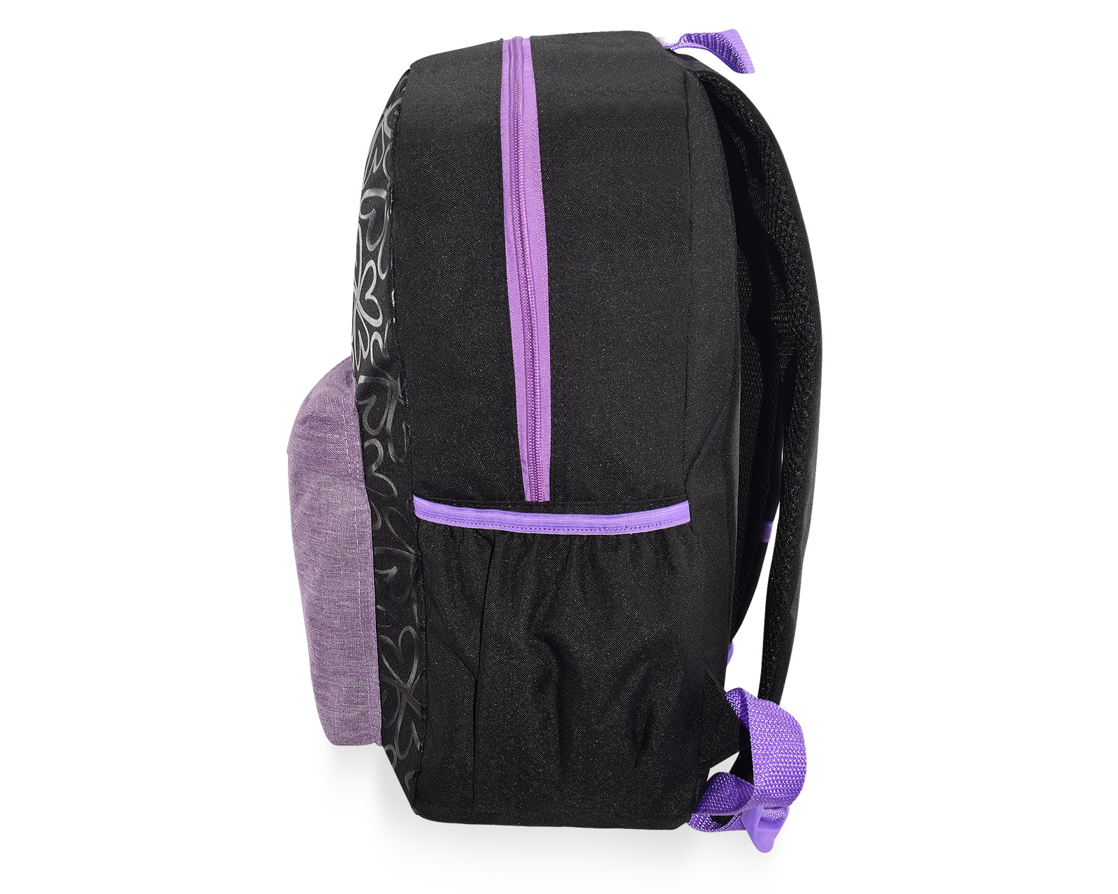 Foto 6 pulgar | Mochila Pink Label Flores Negro Purpura