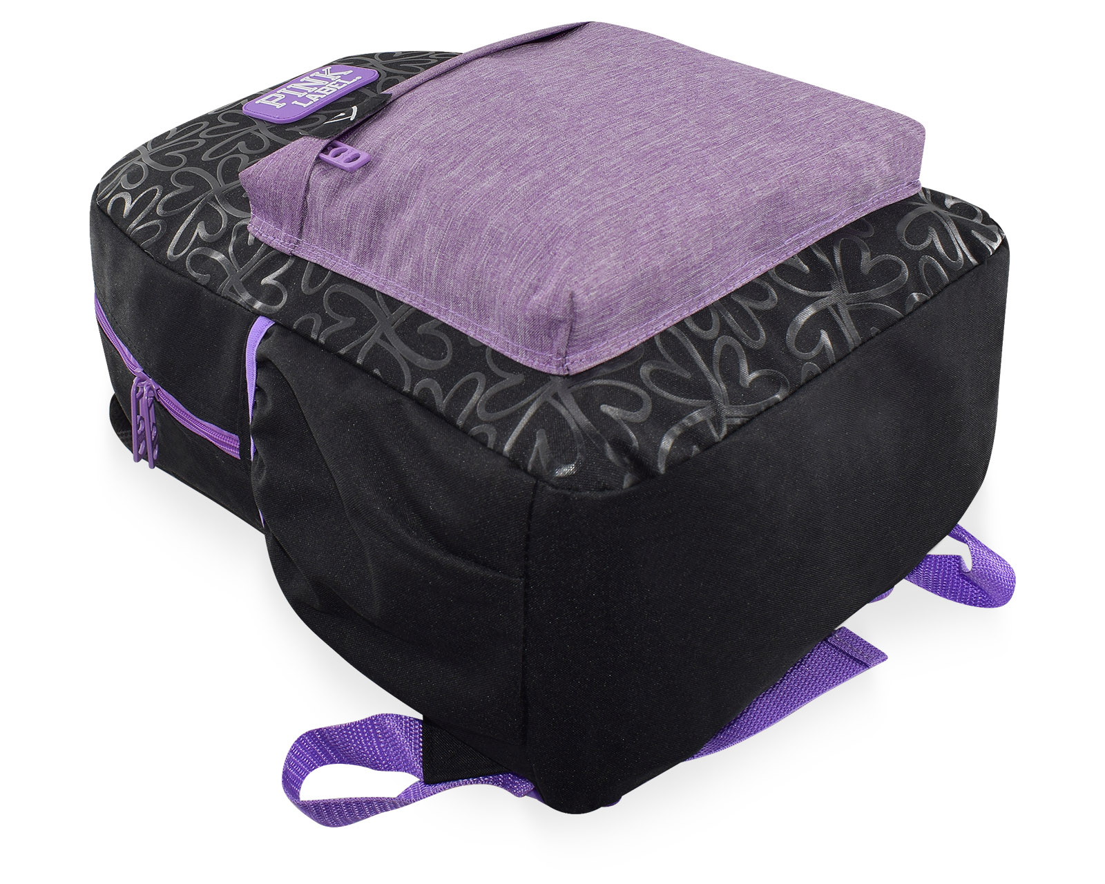 Foto 8 pulgar | Mochila Pink Label Flores Negro Purpura