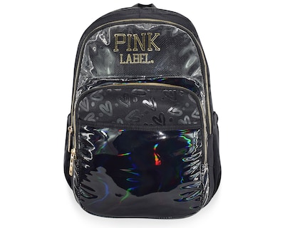 Foto 1 | Mochila Pink Label Corazones Tornasol Negra