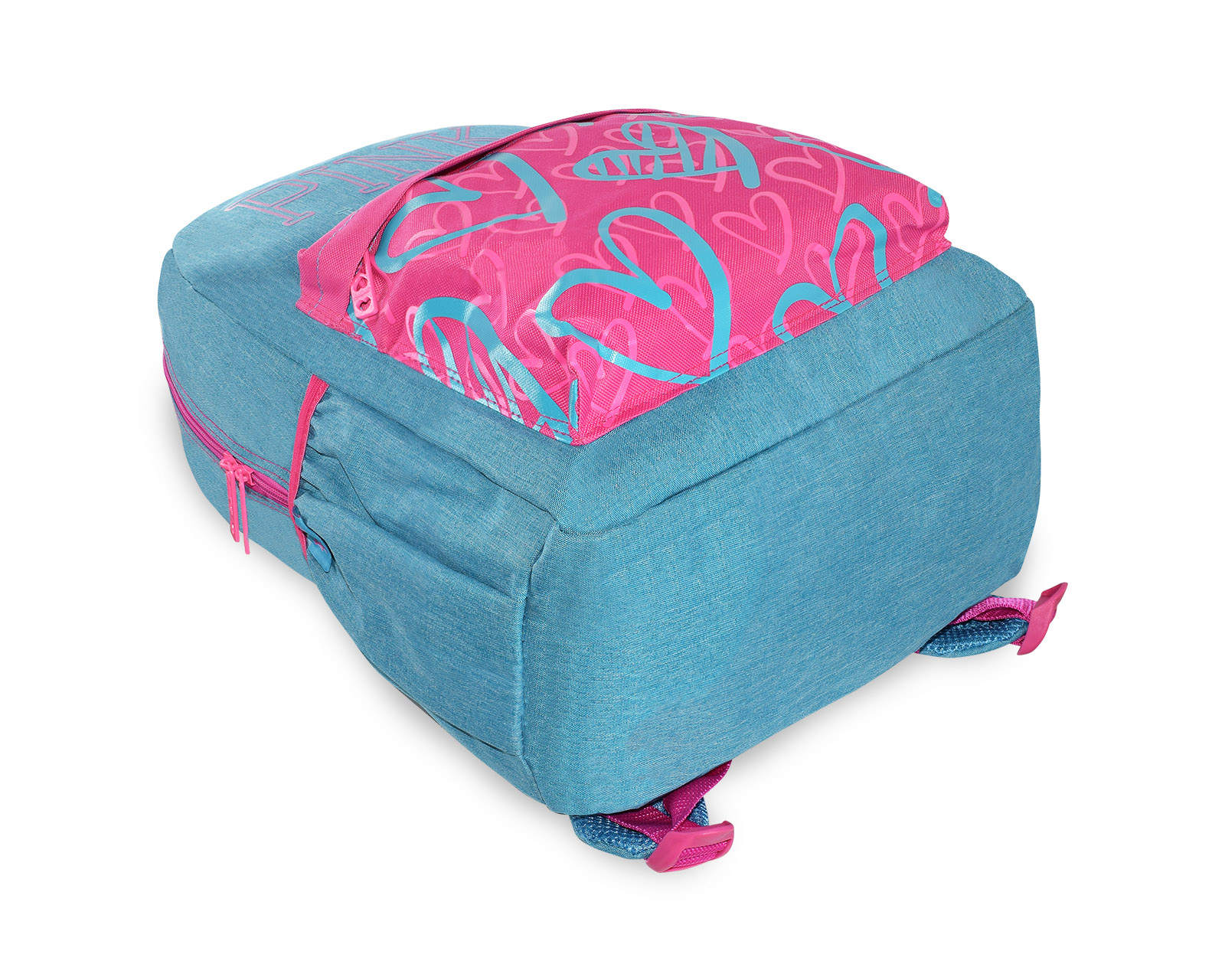 Foto 7 | Mochila Pink Label Corazones Azul Rosa
