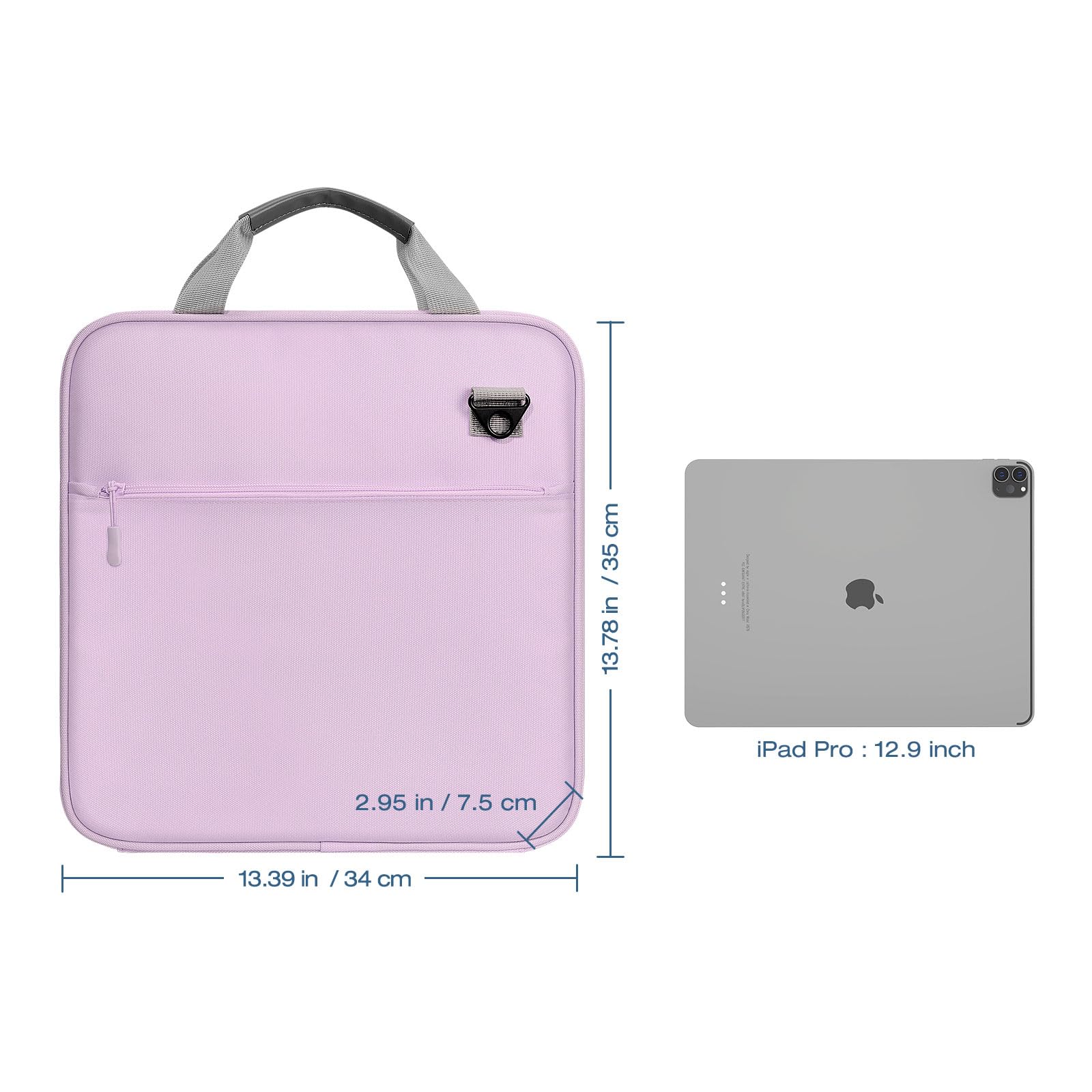 Foto 6 | Carpeta Con Cremallera Moko De 2 Pulgadas Y 3 Anillos Con Correa Y Asa, Morado/gris - Venta Internacional.