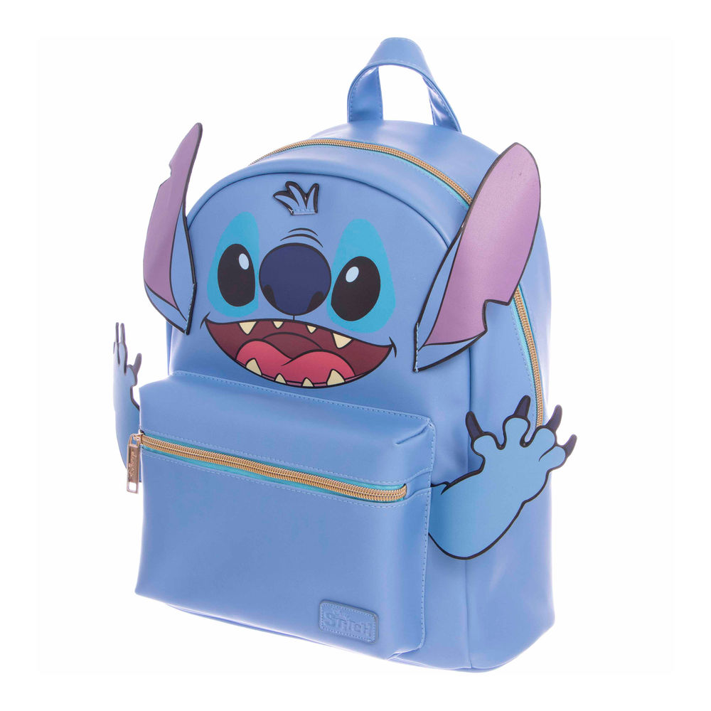 Foto 5 pulgar | Mochila Juvenil Disney Truzt Stitch (azul)