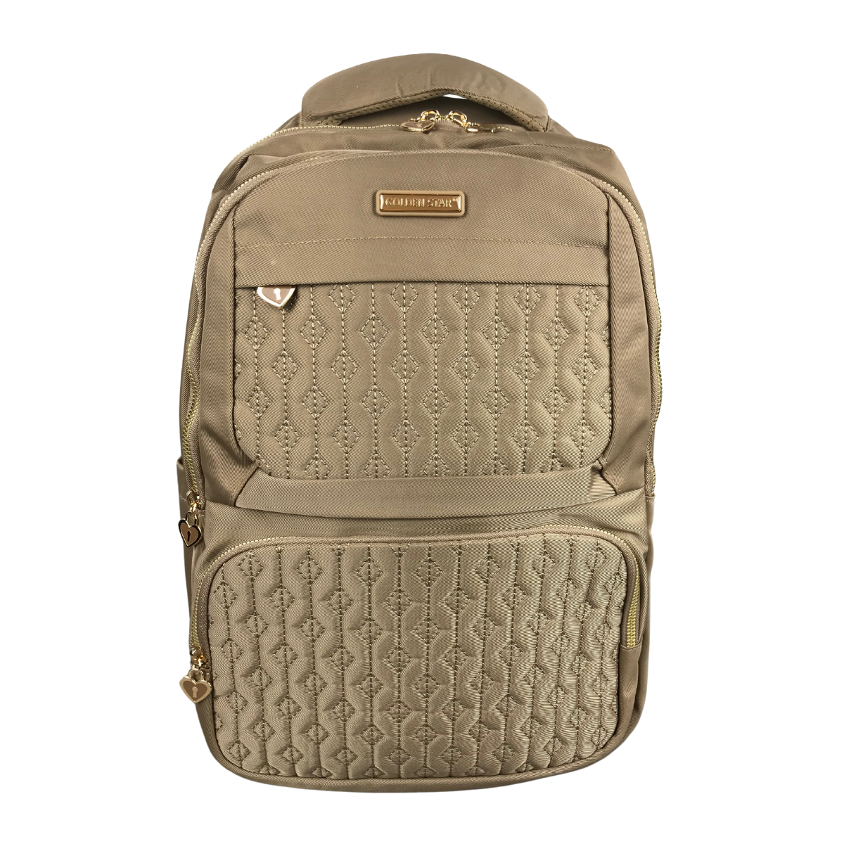 Foto 2 pulgar | Mochila Golden Star Escolar Diseño Acolchado Df-8969 Color Caqui