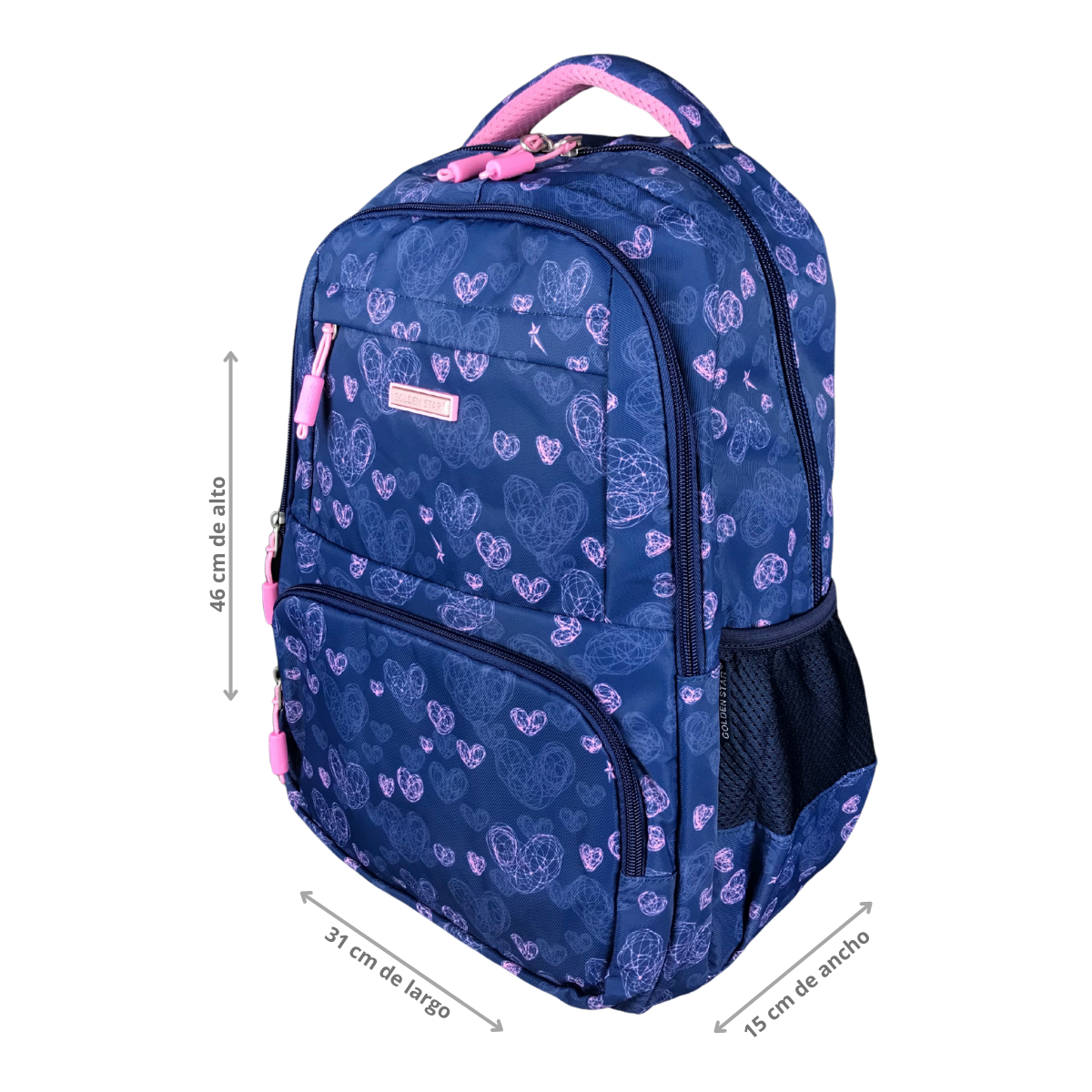 Foto 4 pulgar | Mochila Golden Star Primaria Niña Df-8980 Color Azul Marino