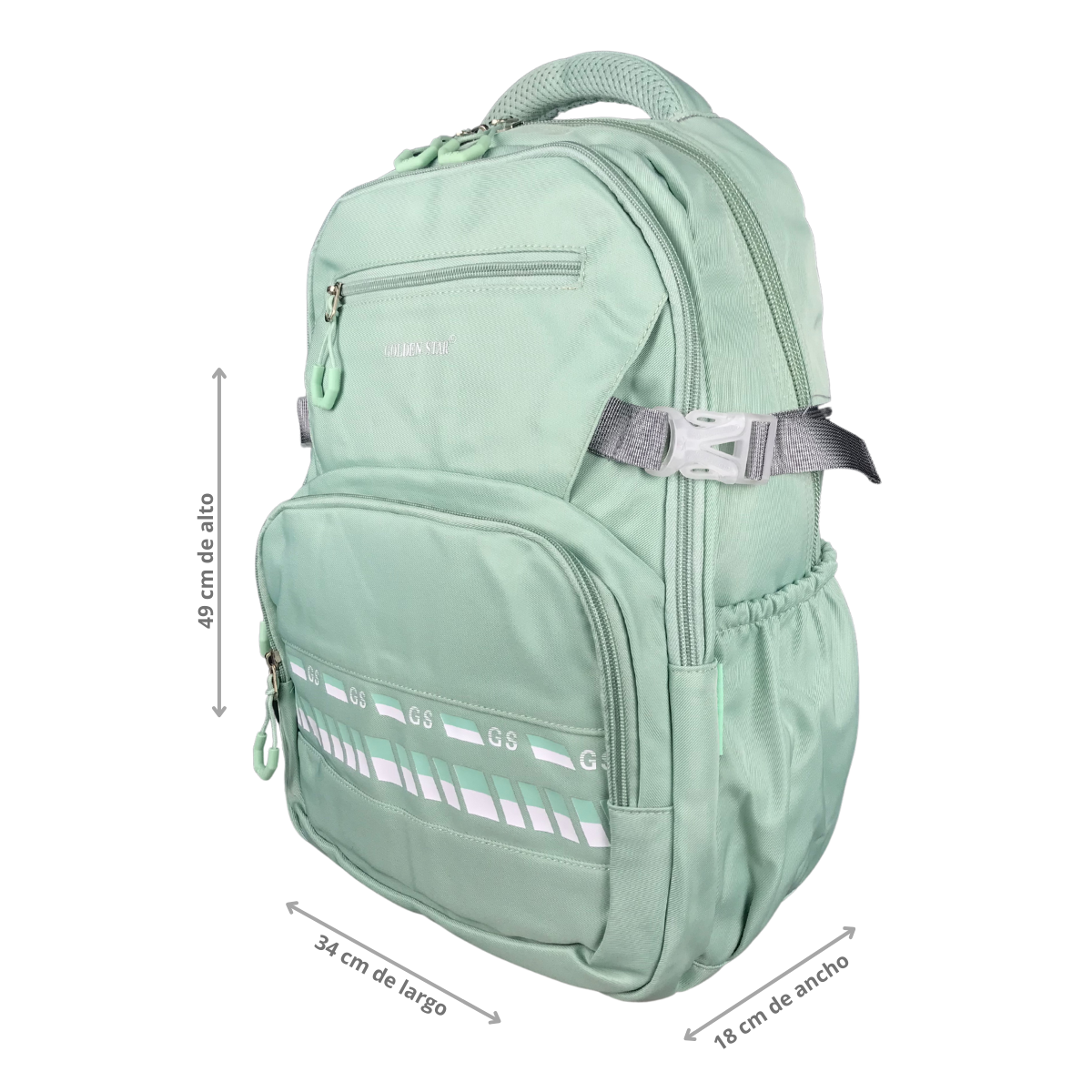 Foto 4 pulgar | Mochila Golden Star Lisa Juvenil Urbana Escolar Gf-1035 Color Verde