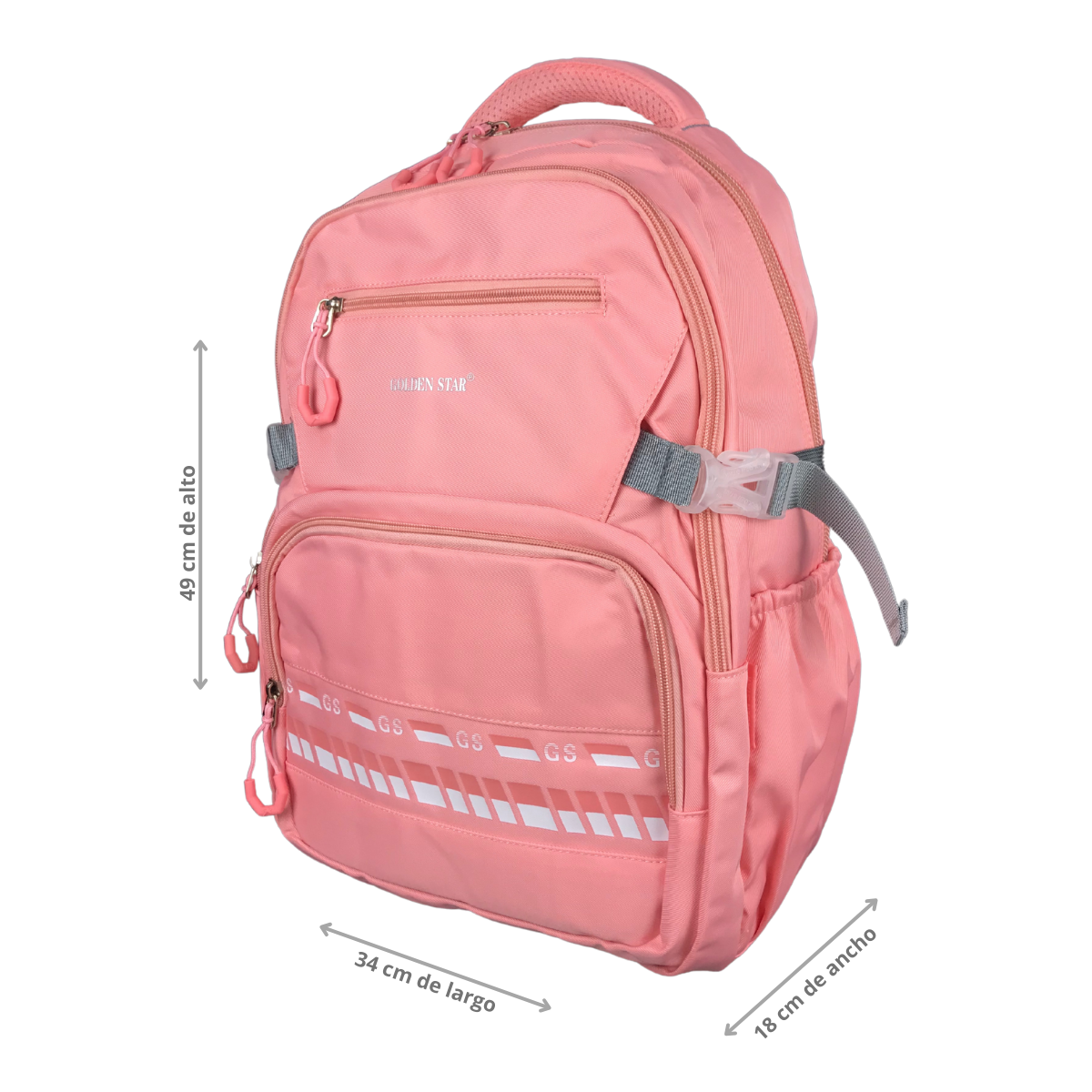 Foto 4 pulgar | Mochila Golden Star Lisa Juvenil Urbana Escolar Gf-1035 Color Coral