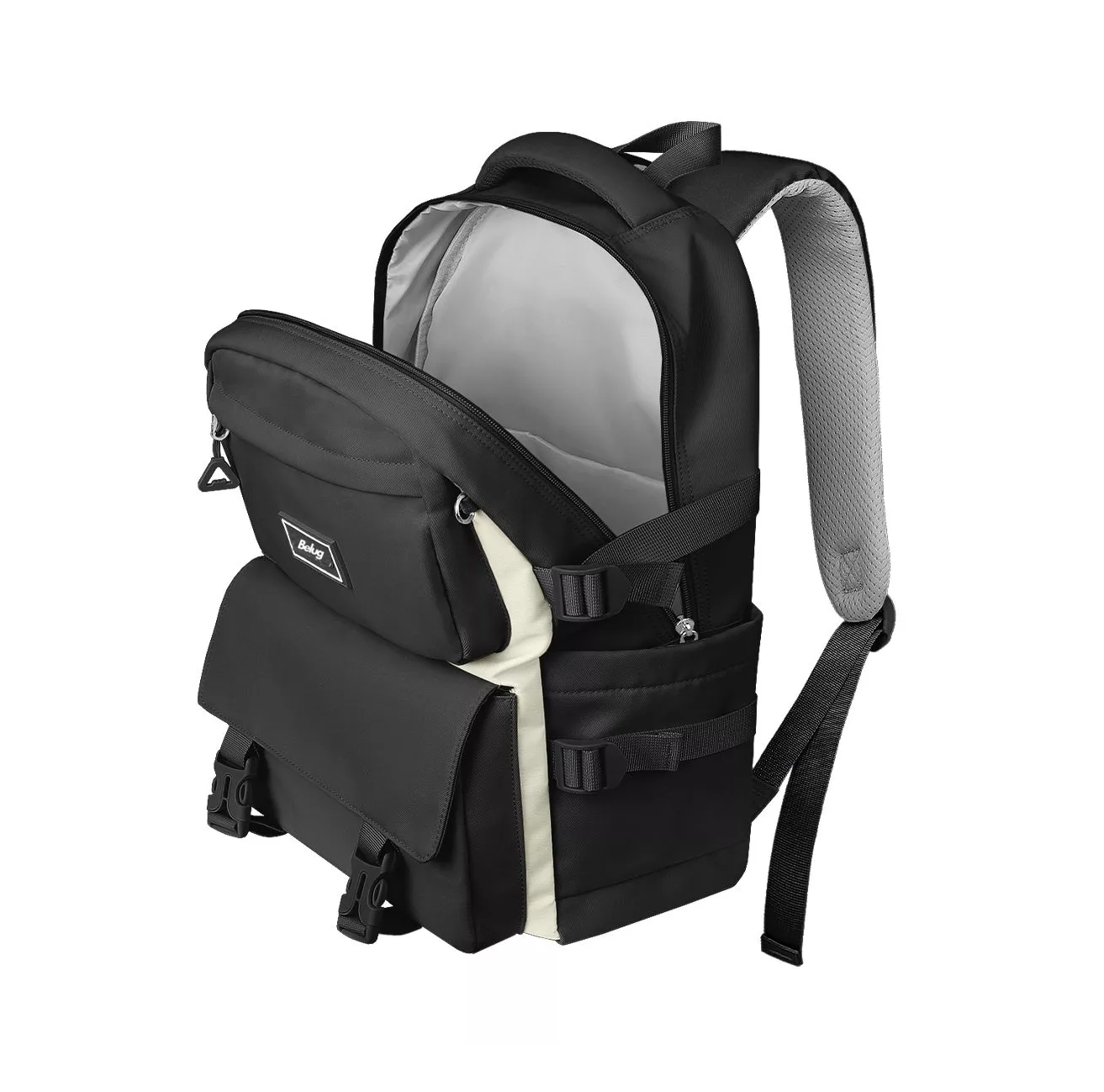 Foto 3 pulgar | Mochila Escolar Backpack Diseño Liso 30l, Belug Negro Acero