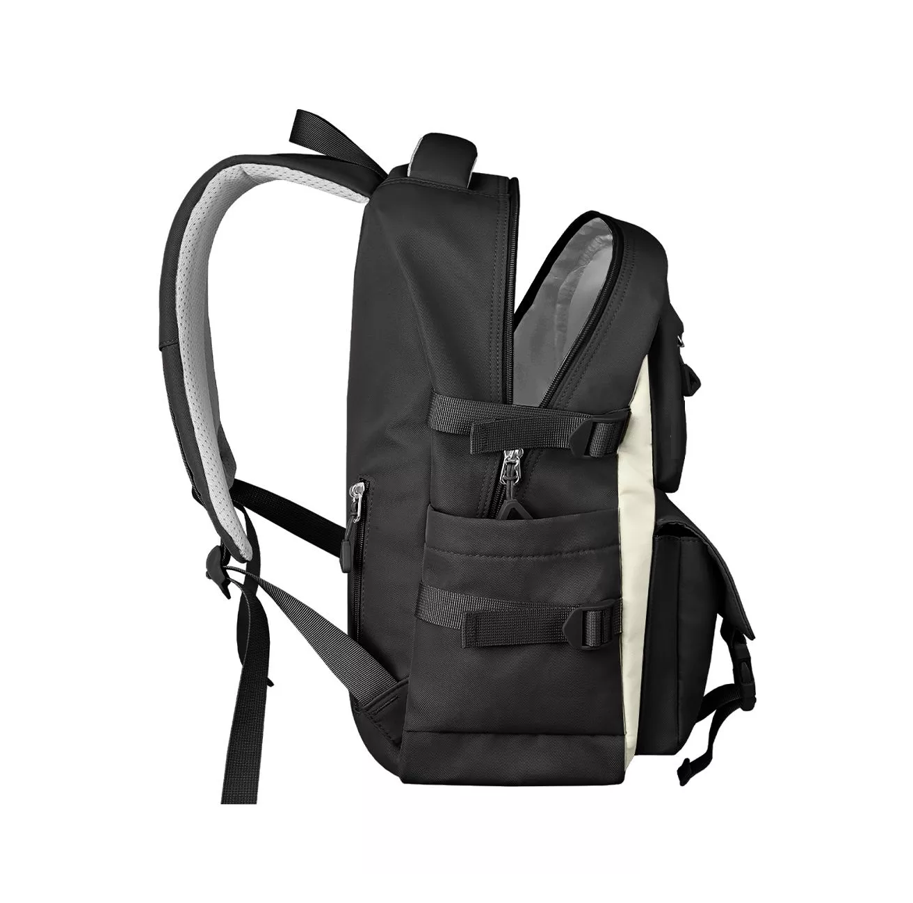 Foto 4 pulgar | Mochila Escolar Backpack Diseño Liso 30l, Belug Negro Acero