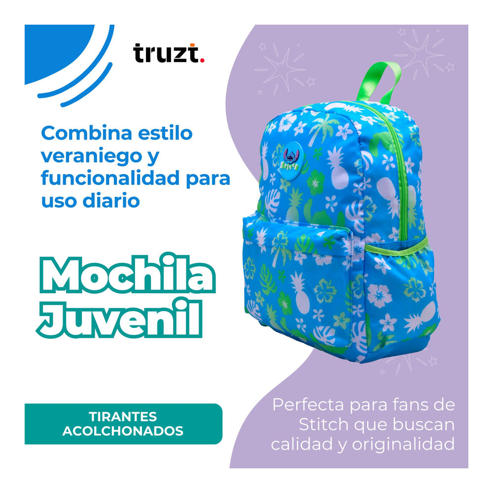 Foto 5 pulgar | Mochila Juvenil Disney Stitch 26 L